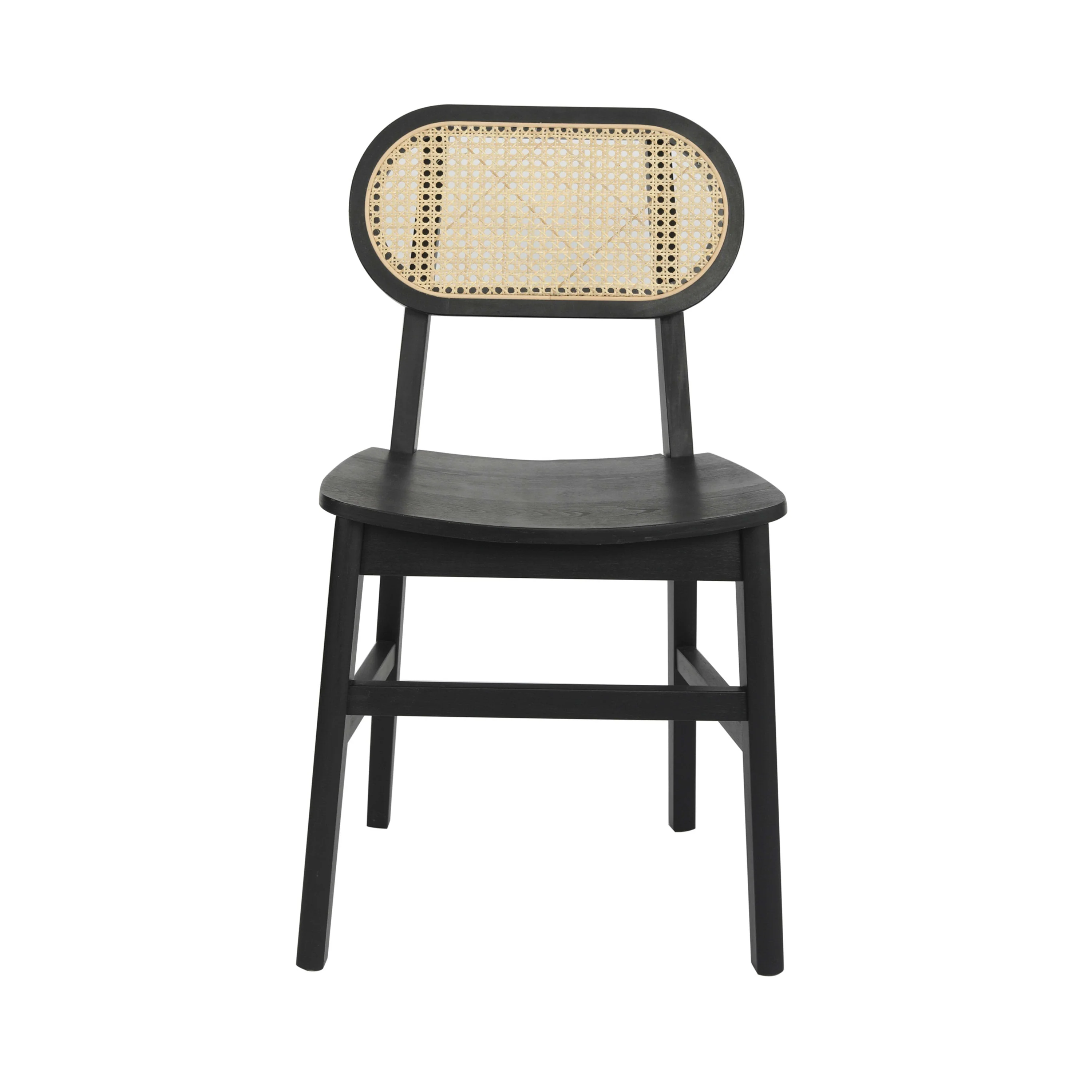 Jacob Set of 2 Commercial Cane Rattan Dining and Event Chairs with Solid Wood Frame and Seat - Image 11
