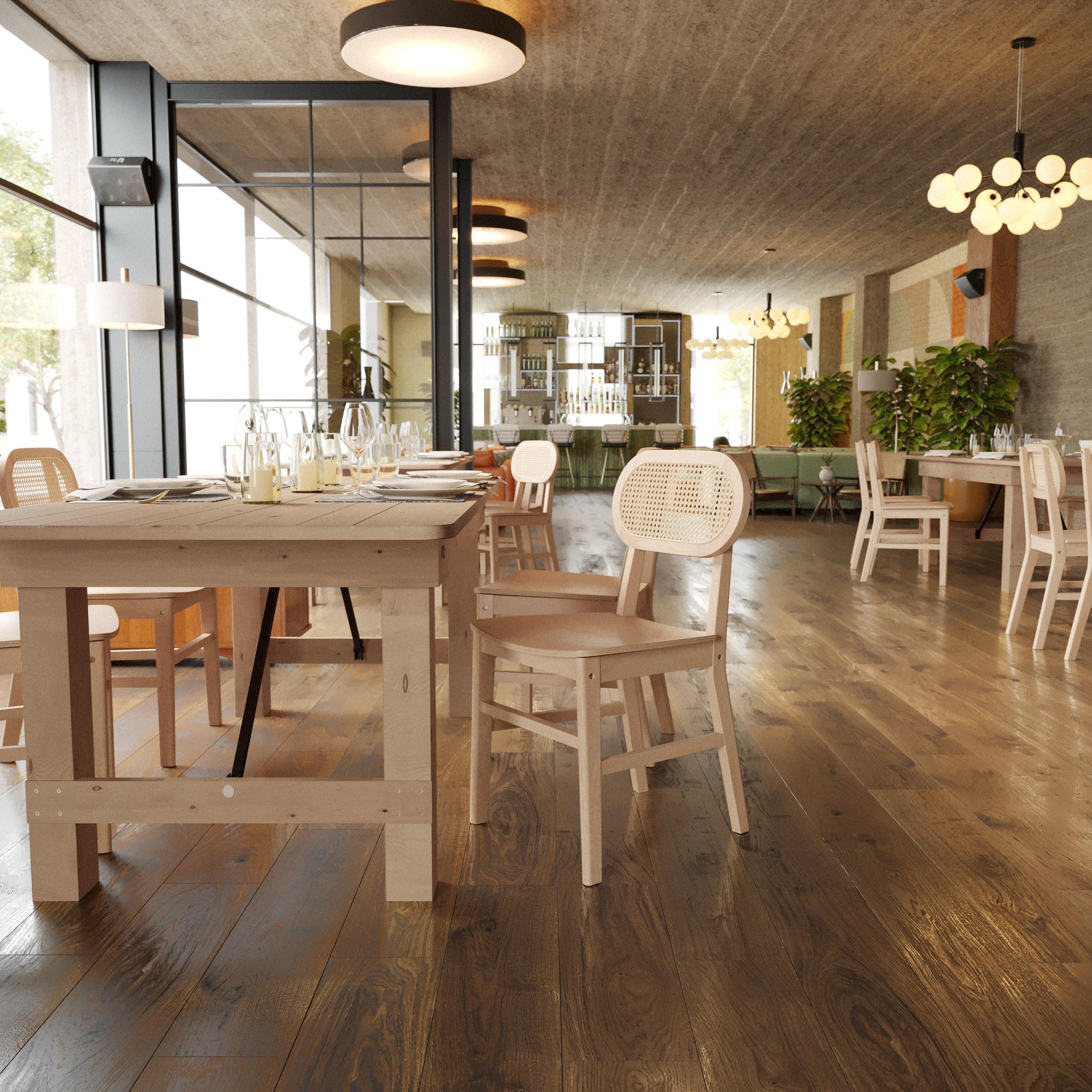 Jacob Set of 2 Commercial Cane Rattan Dining and Event Chairs with Solid Wood Frame and Seat - Image 19