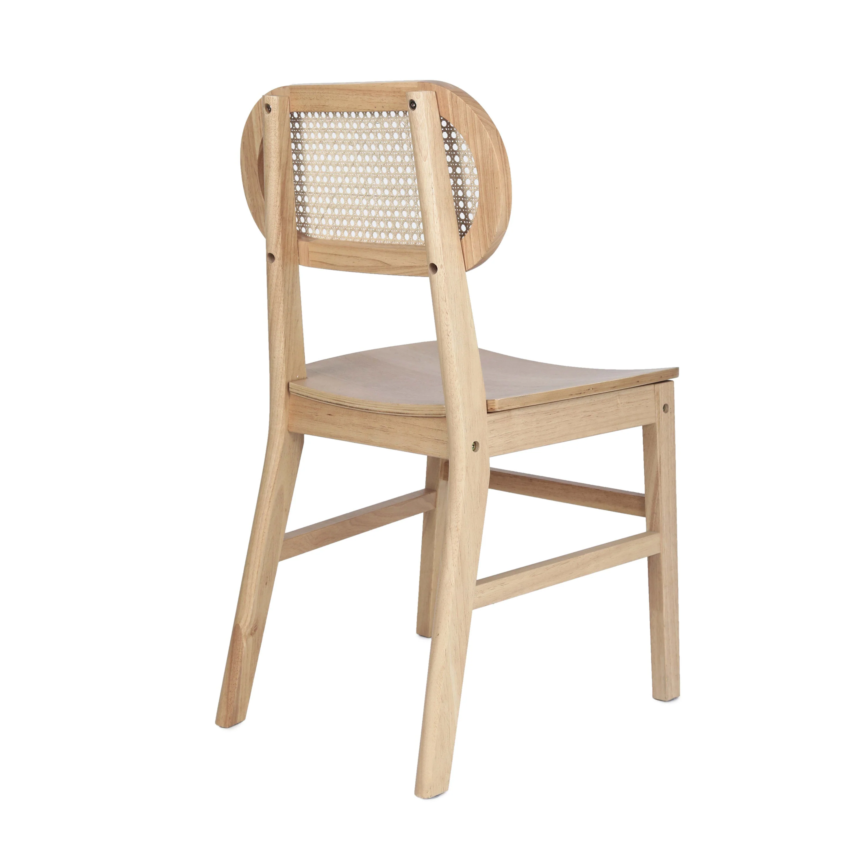 Jacob Set of 2 Commercial Cane Rattan Dining and Event Chairs with Solid Wood Frame and Seat - Image 21