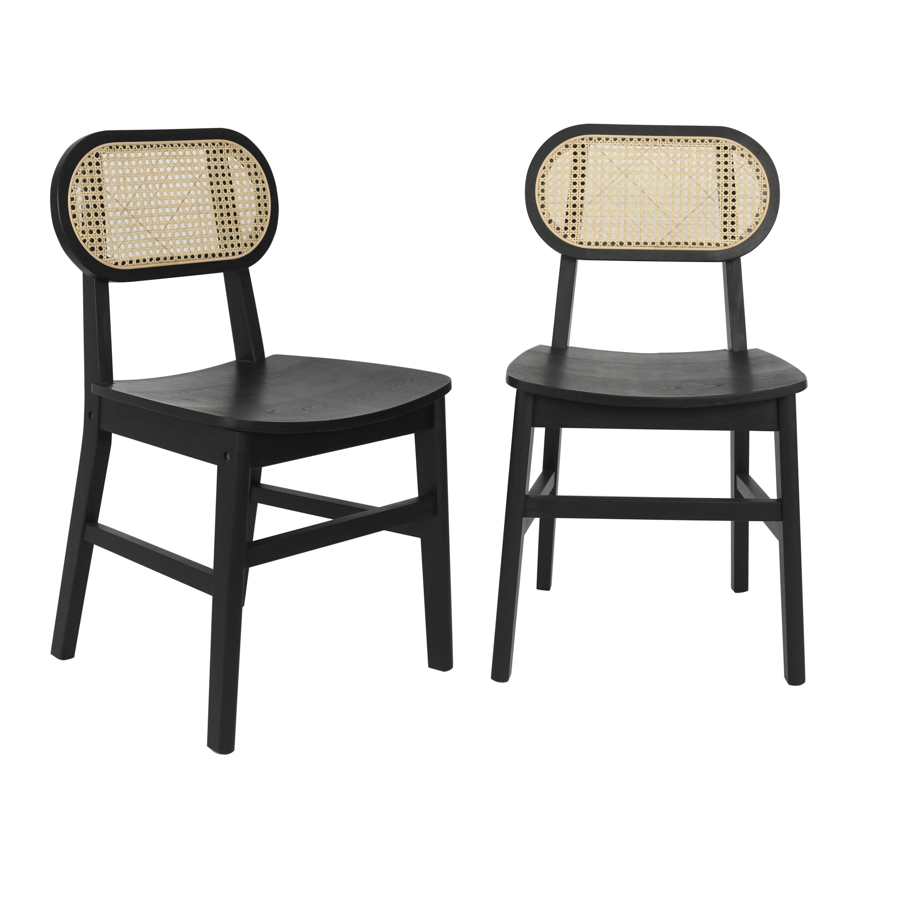 Jacob Set of 2 Commercial Cane Rattan Dining and Event Chairs with Solid Wood Frame and Seat - Image 25