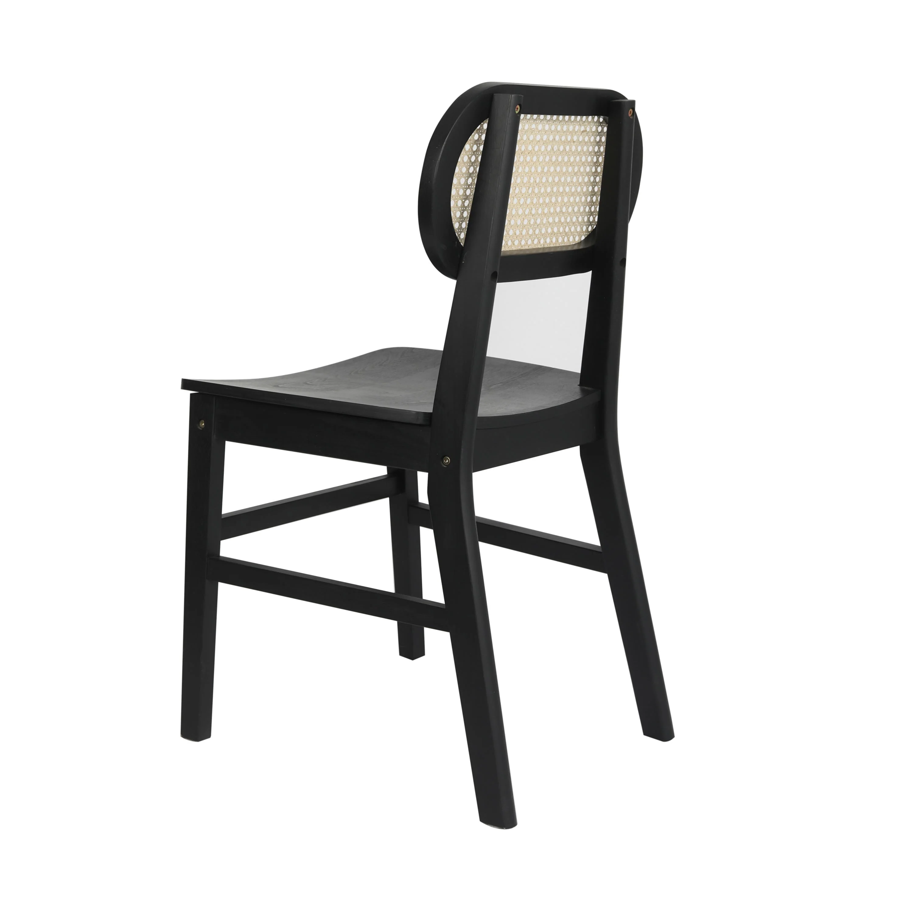 Jacob Set of 2 Commercial Cane Rattan Dining and Event Chairs with Solid Wood Frame and Seat - Image 9