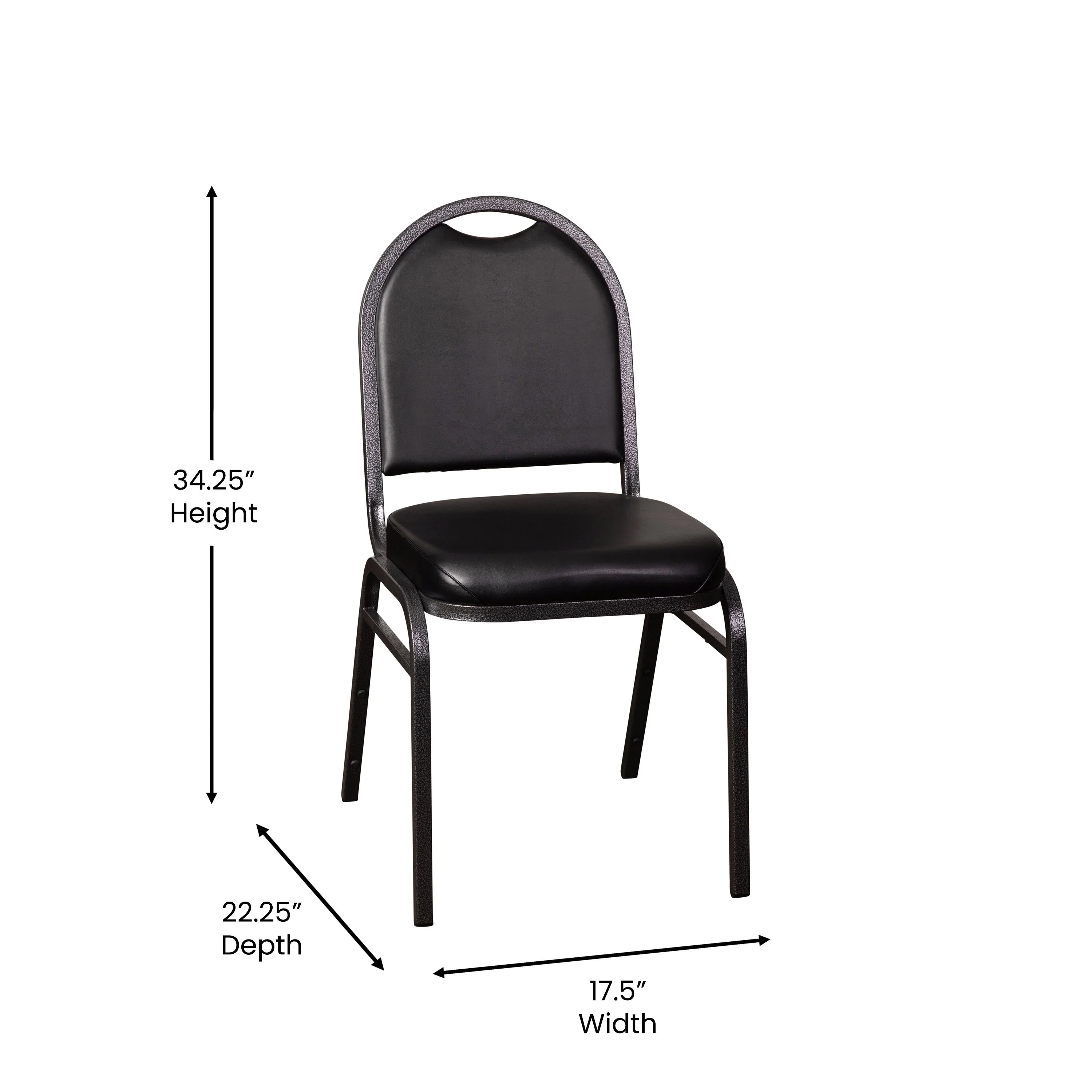 HERCULES Series Commercial Grade 500 LB. Capacity Dome Back Stacking Banquet Chair with Metal Frame - Image 17