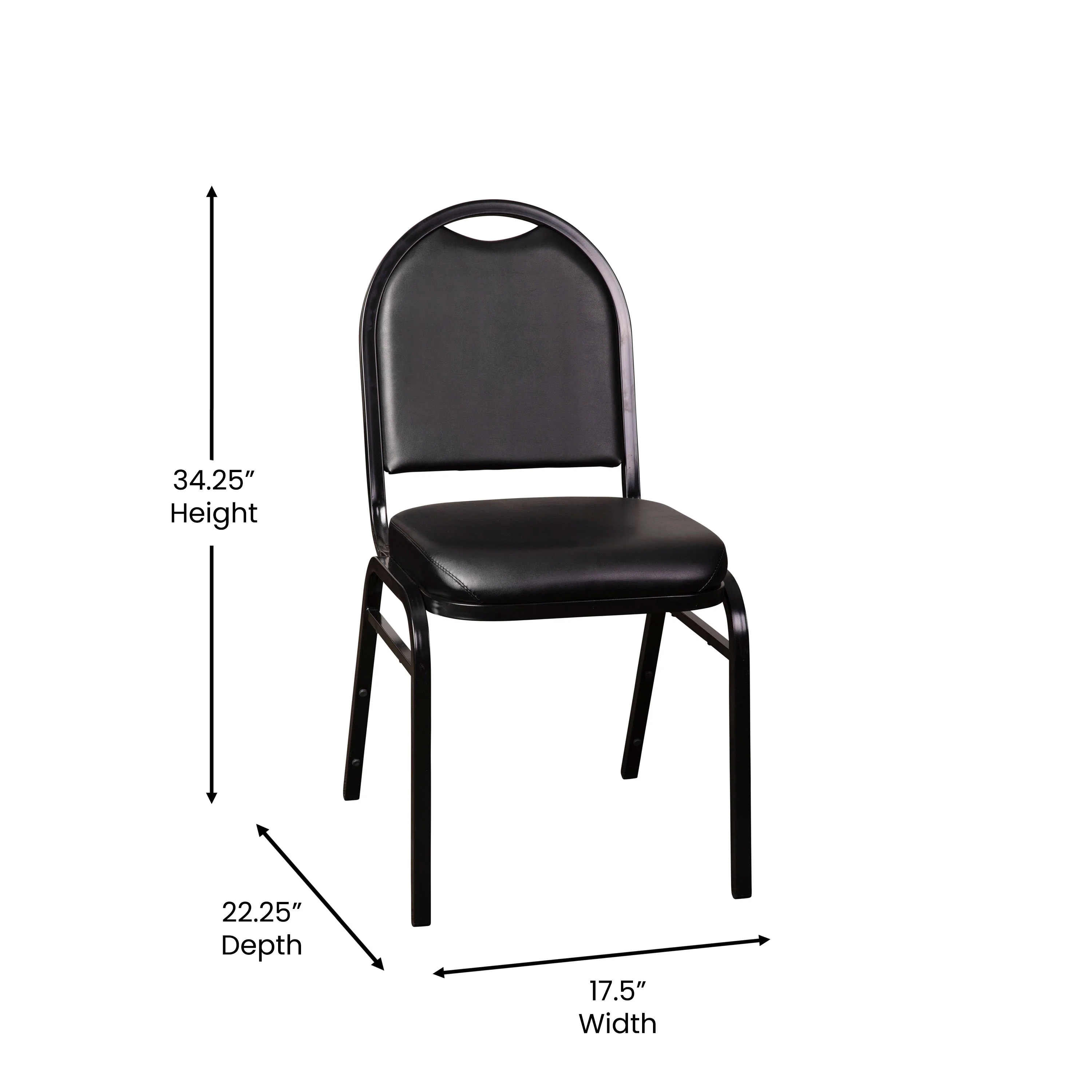 HERCULES Series Commercial Grade 500 LB. Capacity Dome Back Stacking Banquet Chair with Metal Frame - Image 5