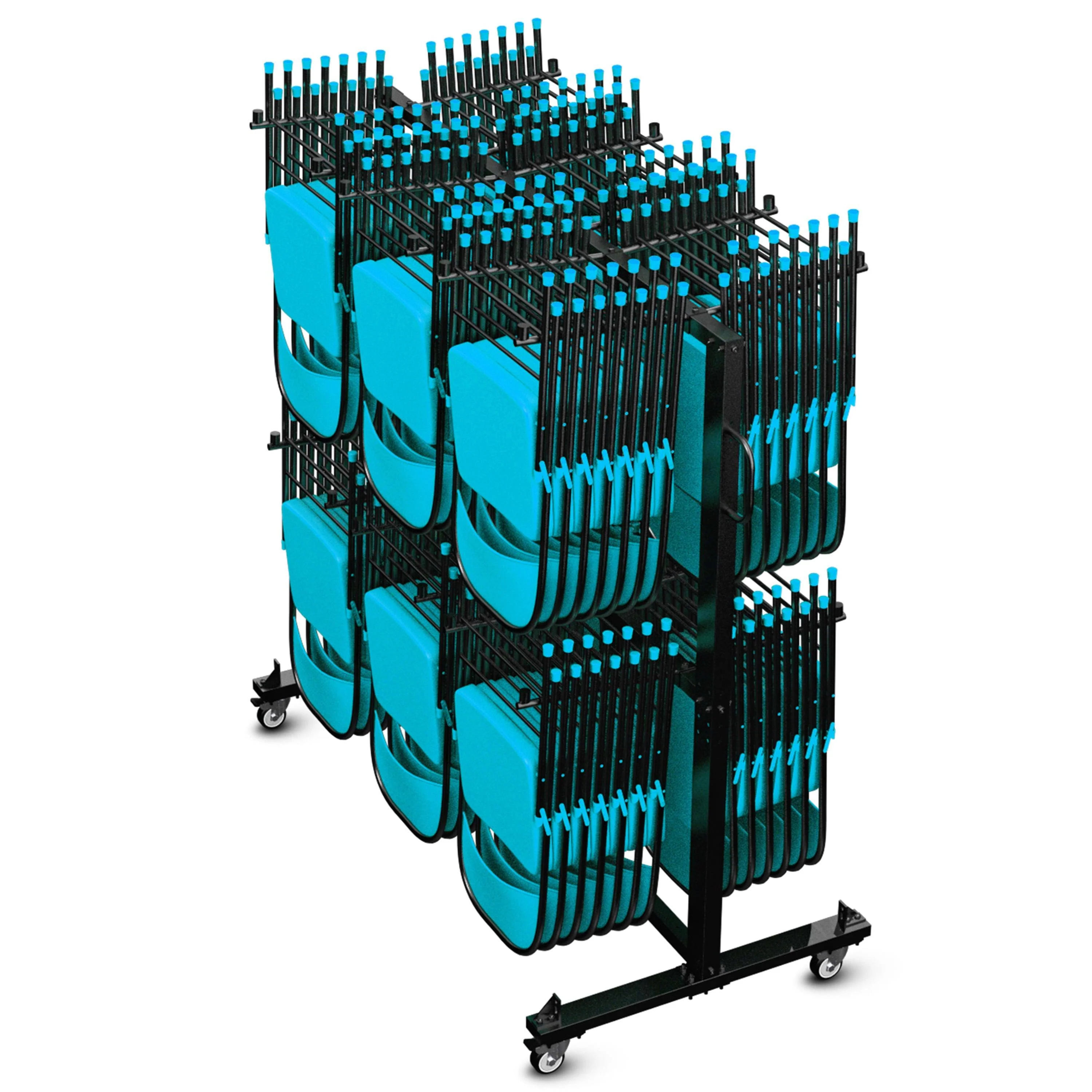 Hawkins Heavy Duty Folding Table and Chairs Mobile Cart-Locking Wheels, Outdoor Cover, 84 Folding Chairs or 42 Chairs and 12 Tables Capacity - Image 11