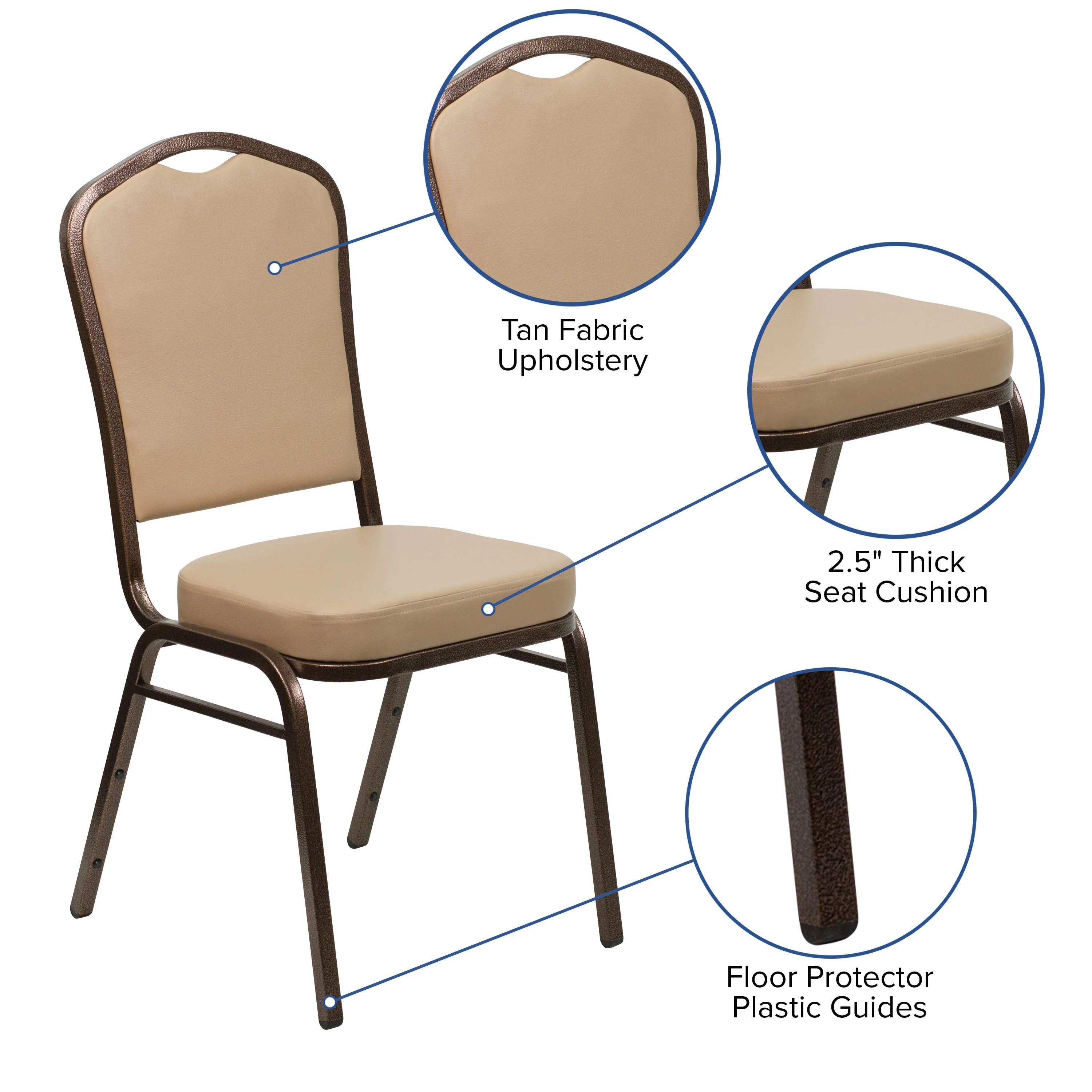 HERCULES Series Crown Back Stacking Banquet Chair - Image 11