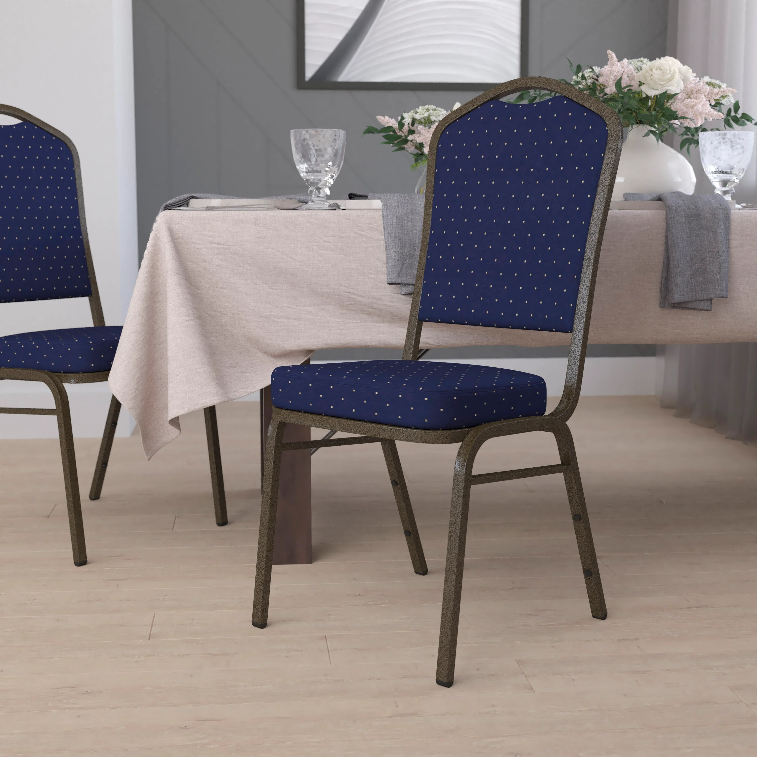 HERCULES Series Crown Back Stacking Banquet Chair - Image 110