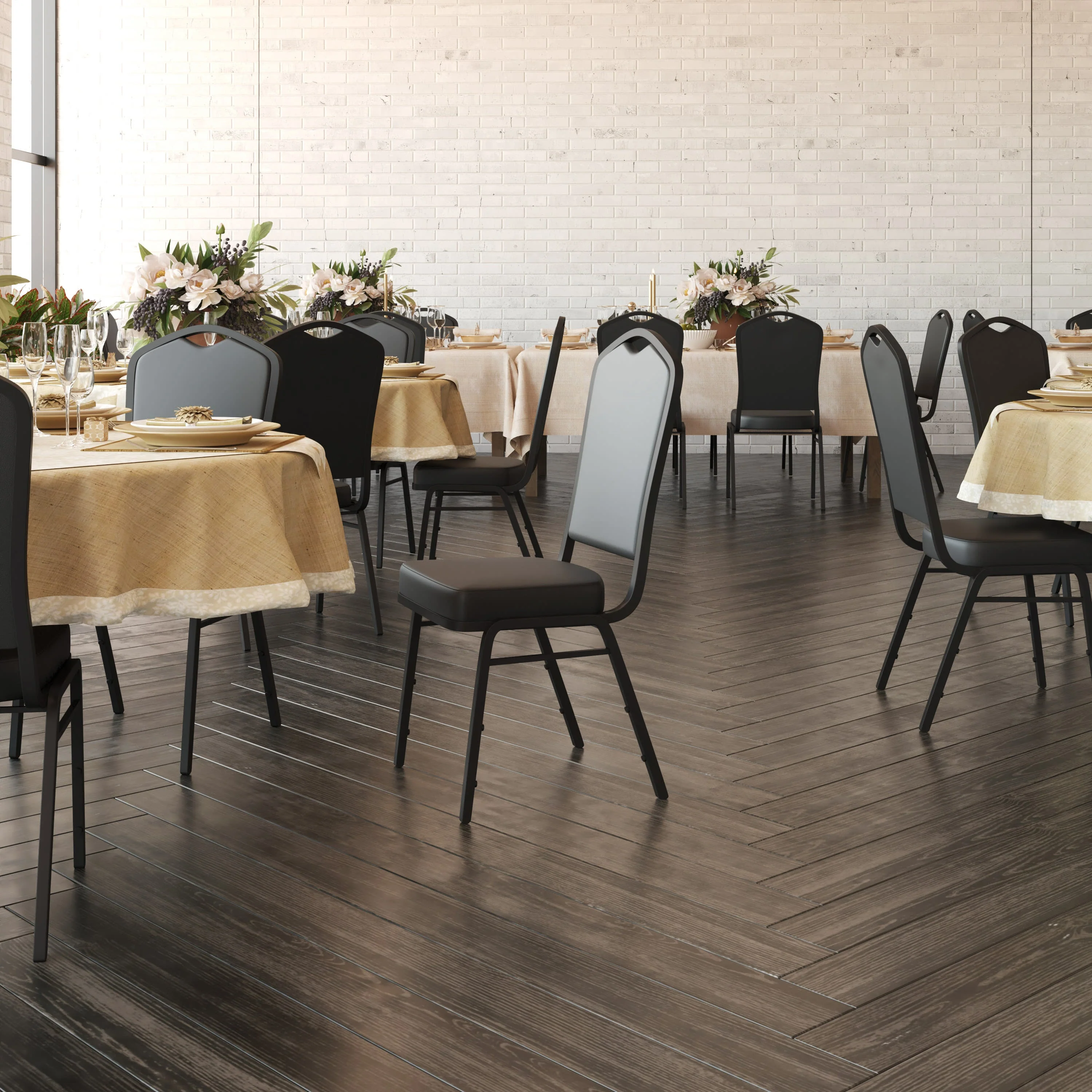 HERCULES Series Crown Back Stacking Banquet Chair - Image 120