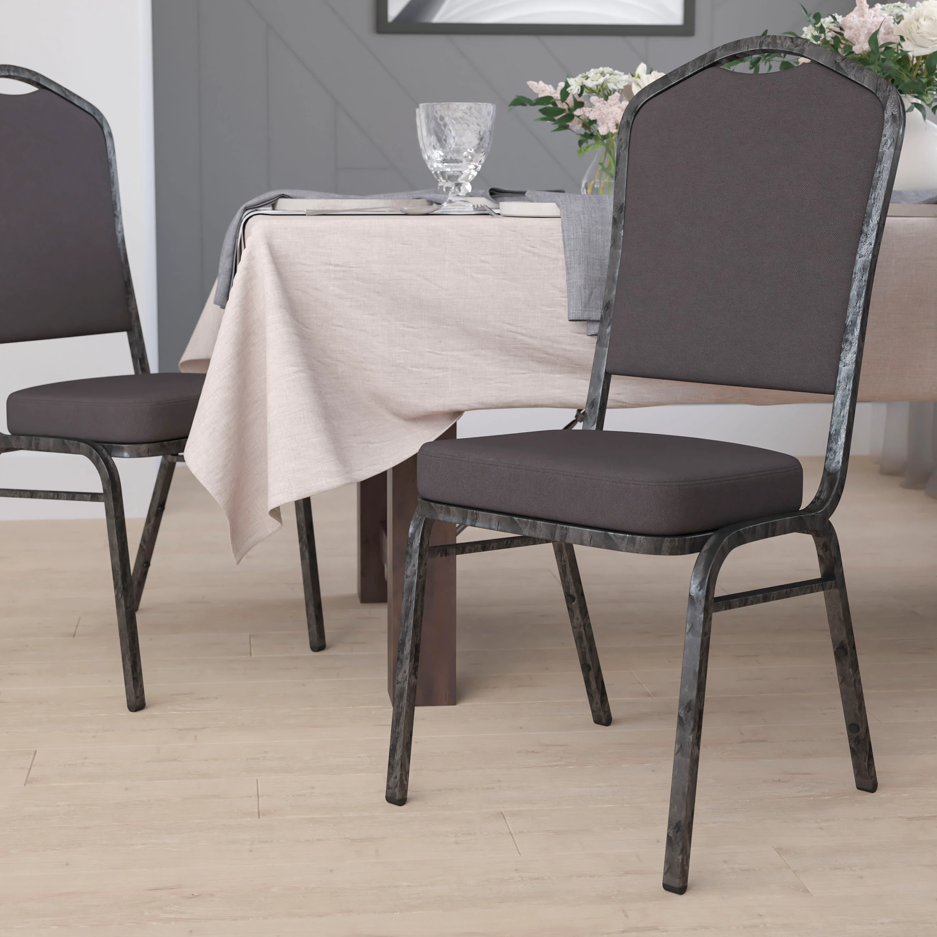 HERCULES Series Crown Back Stacking Banquet Chair - Image 14