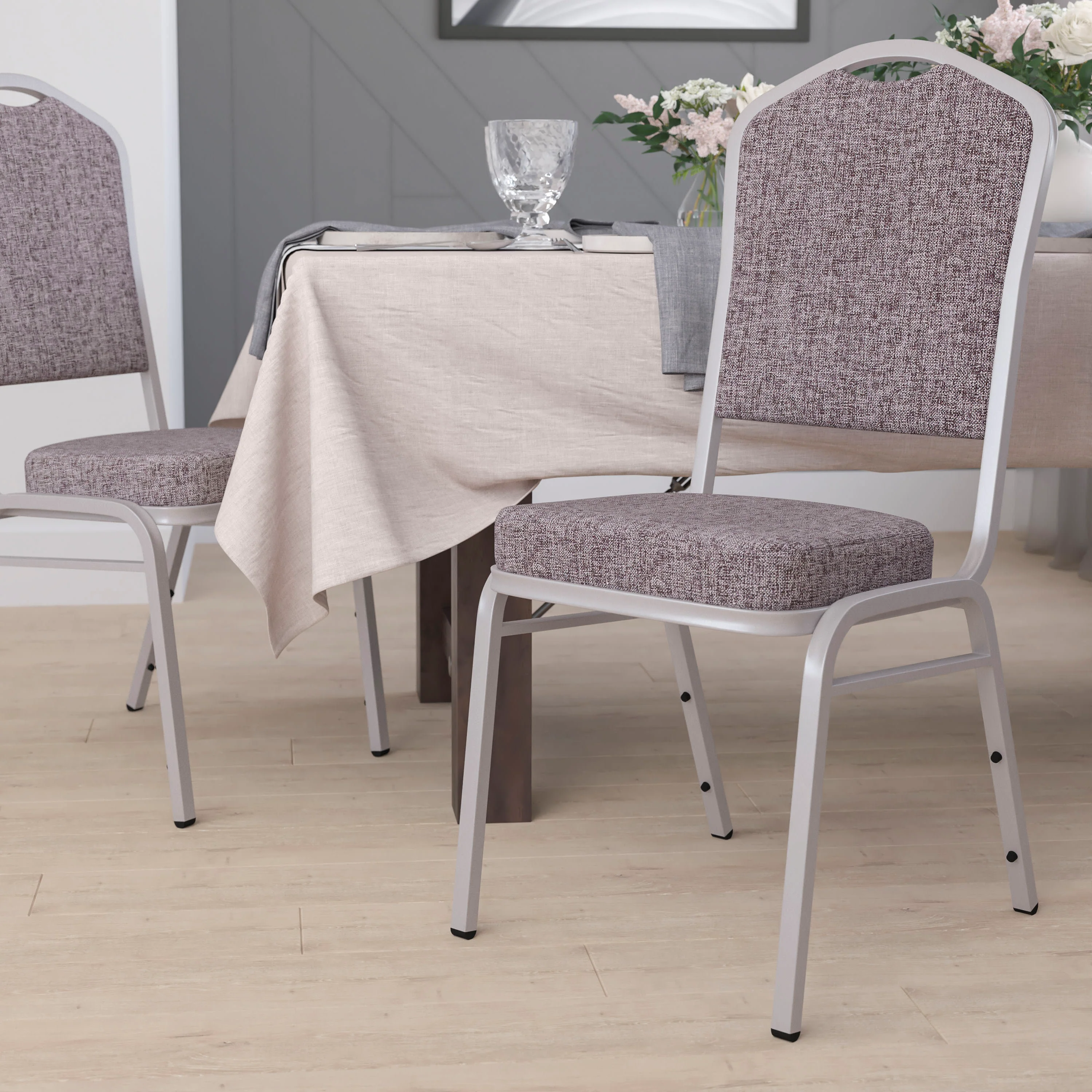 HERCULES Series Crown Back Stacking Banquet Chair - Image 140
