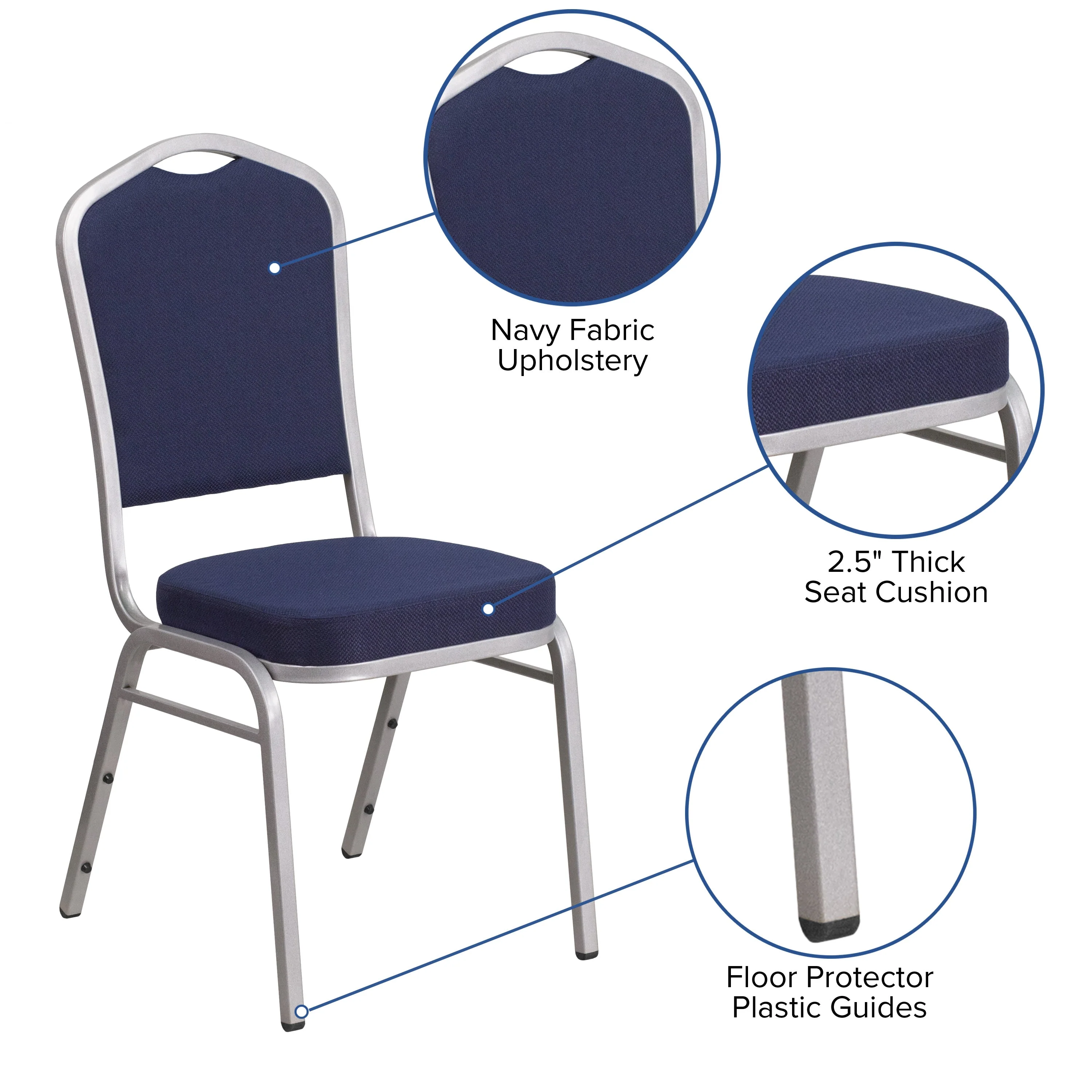 HERCULES Series Crown Back Stacking Banquet Chair - Image 148