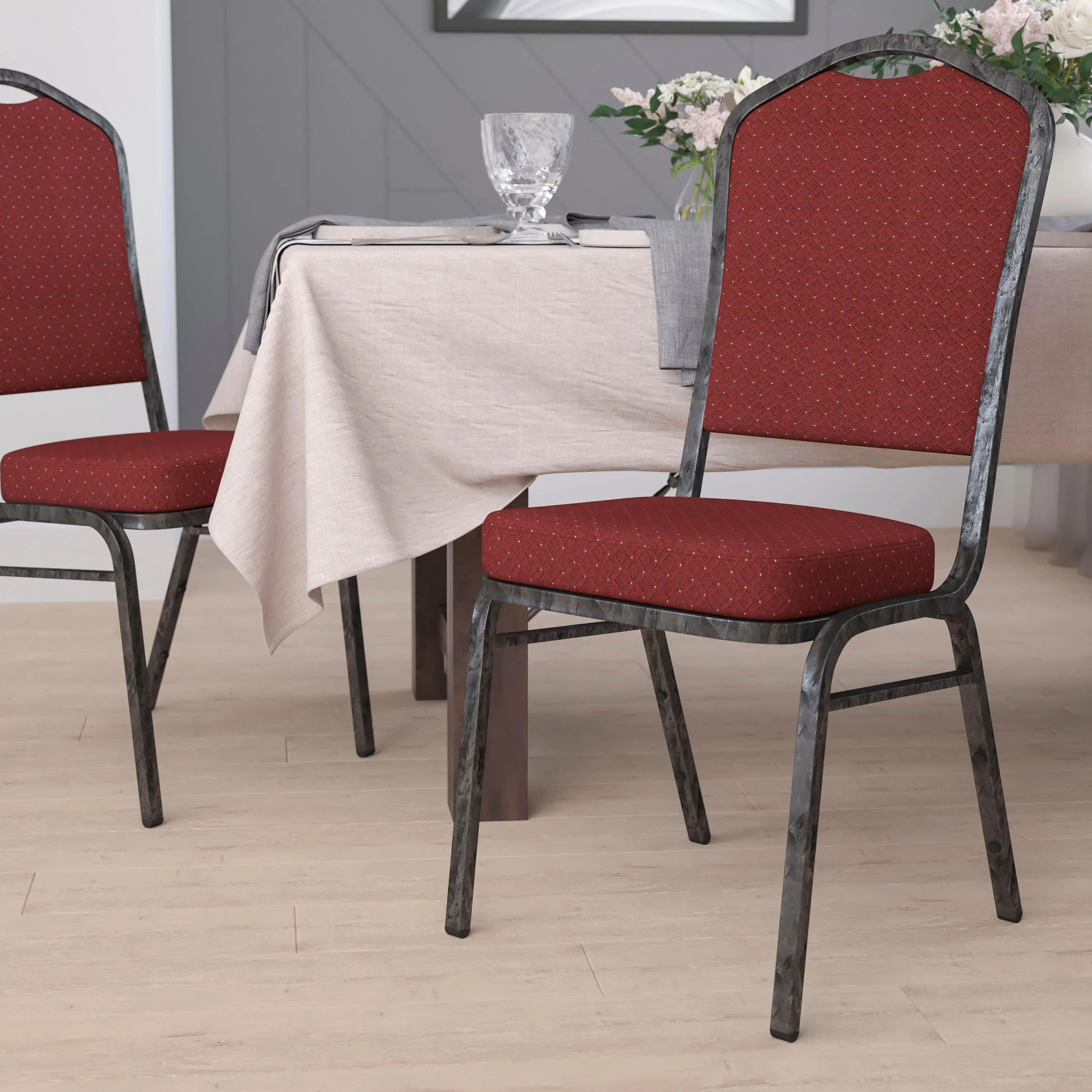 HERCULES Series Crown Back Stacking Banquet Chair - Image 158