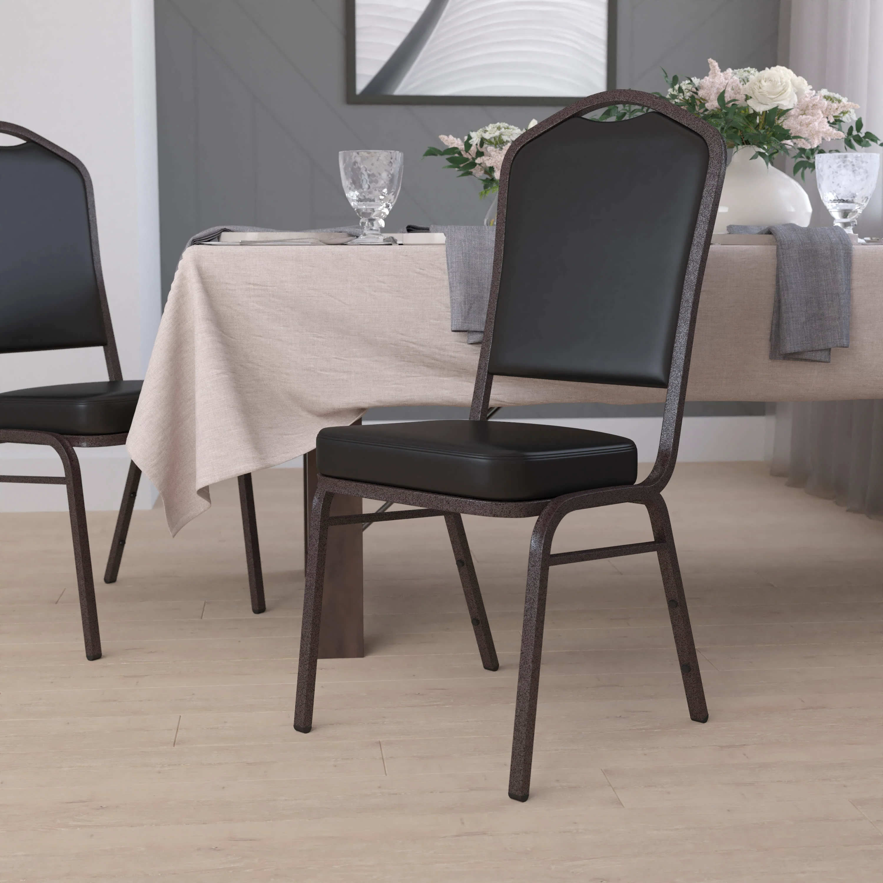 HERCULES Series Crown Back Stacking Banquet Chair - Image 182