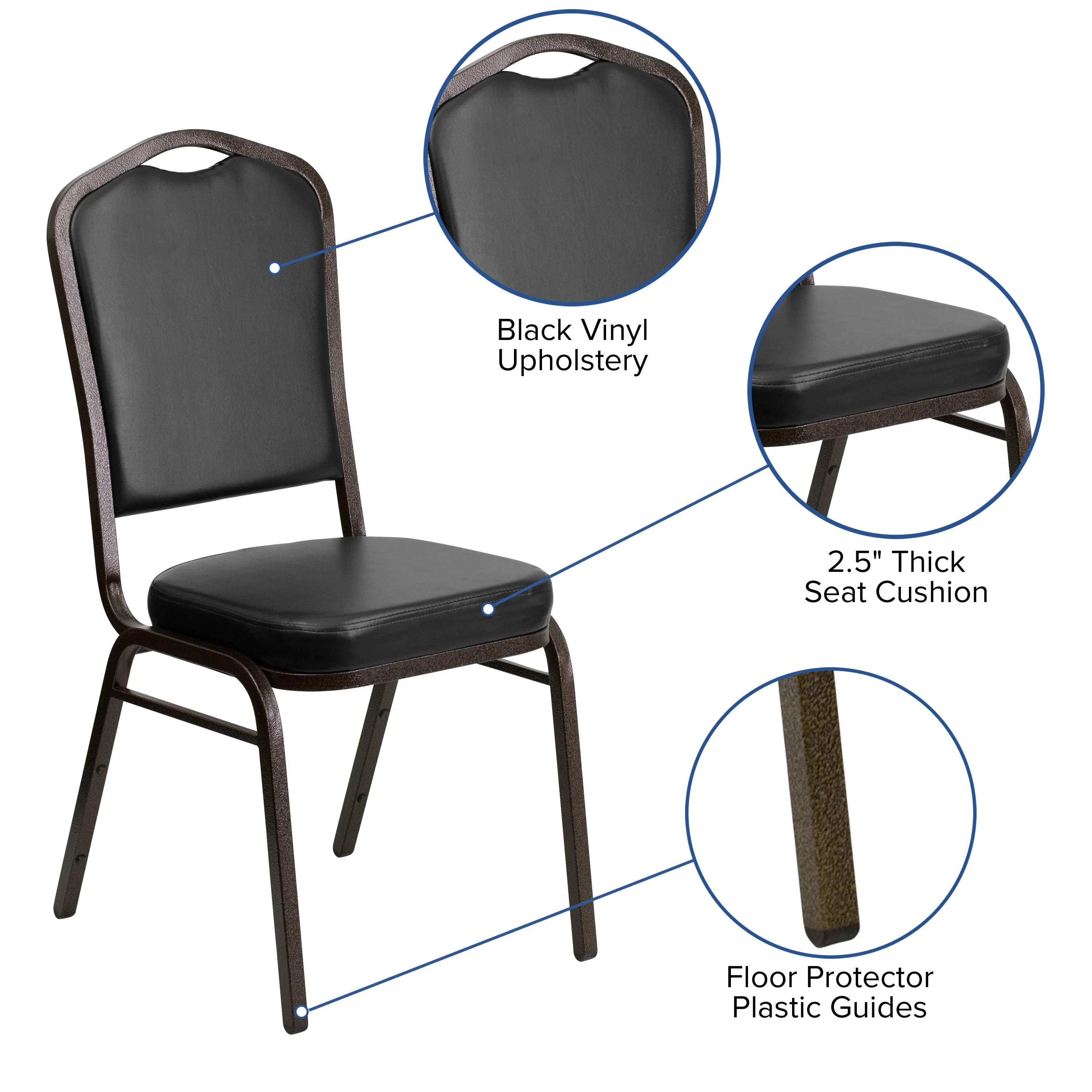HERCULES Series Crown Back Stacking Banquet Chair - Image 185