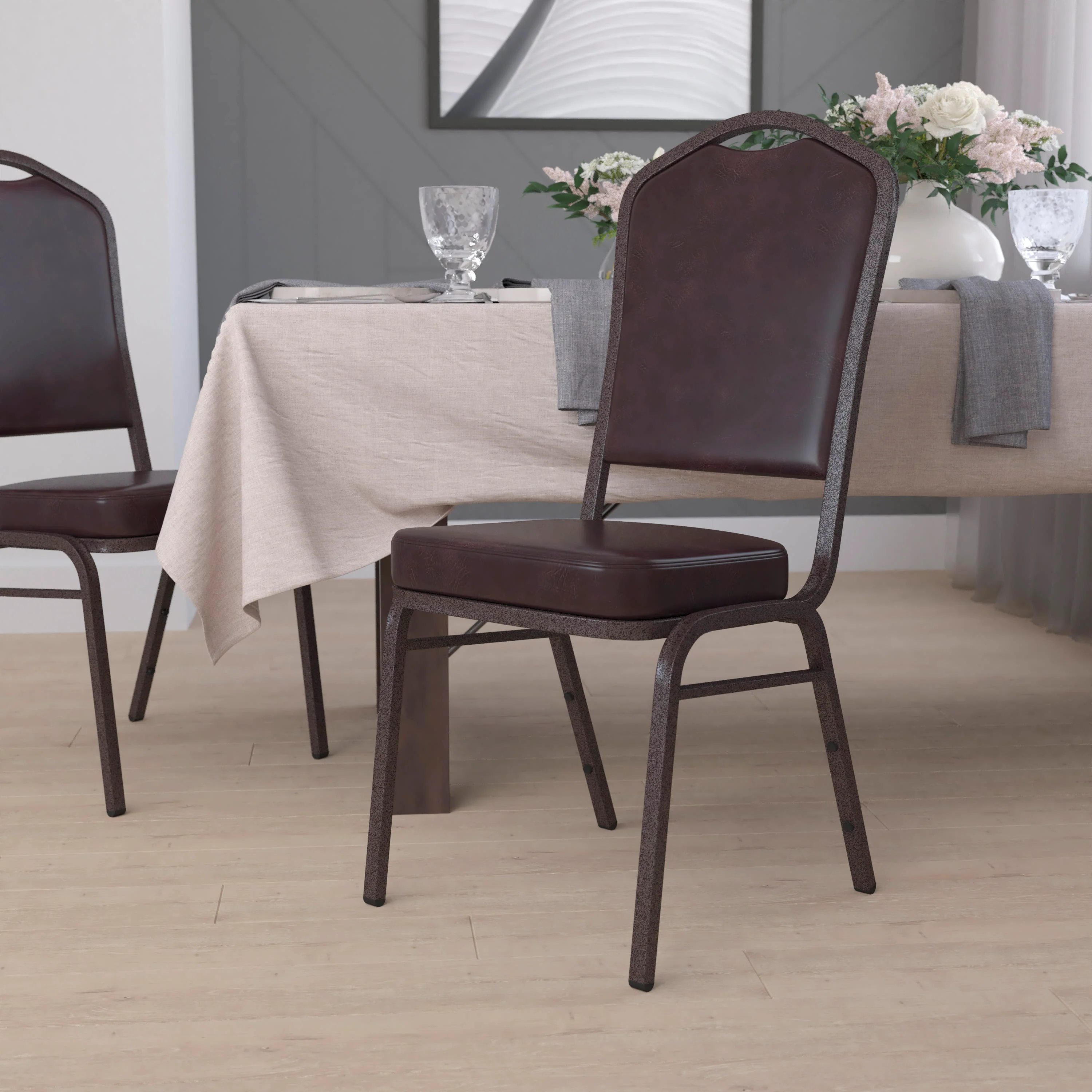 HERCULES Series Crown Back Stacking Banquet Chair - Image 188