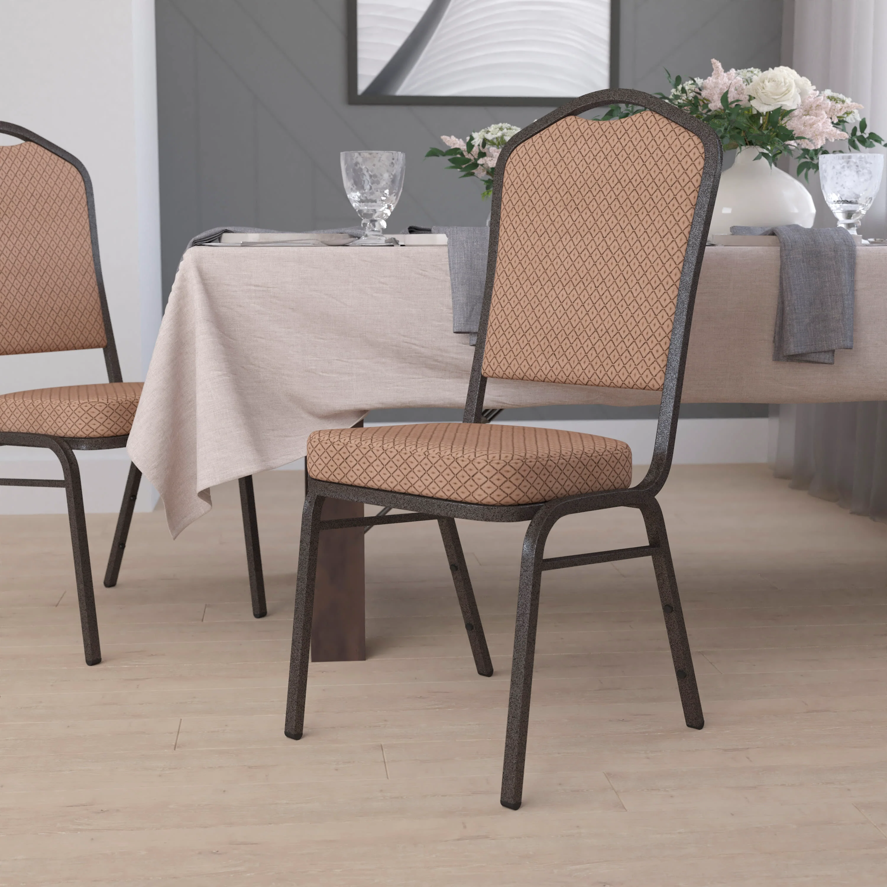 HERCULES Series Crown Back Stacking Banquet Chair - Image 20