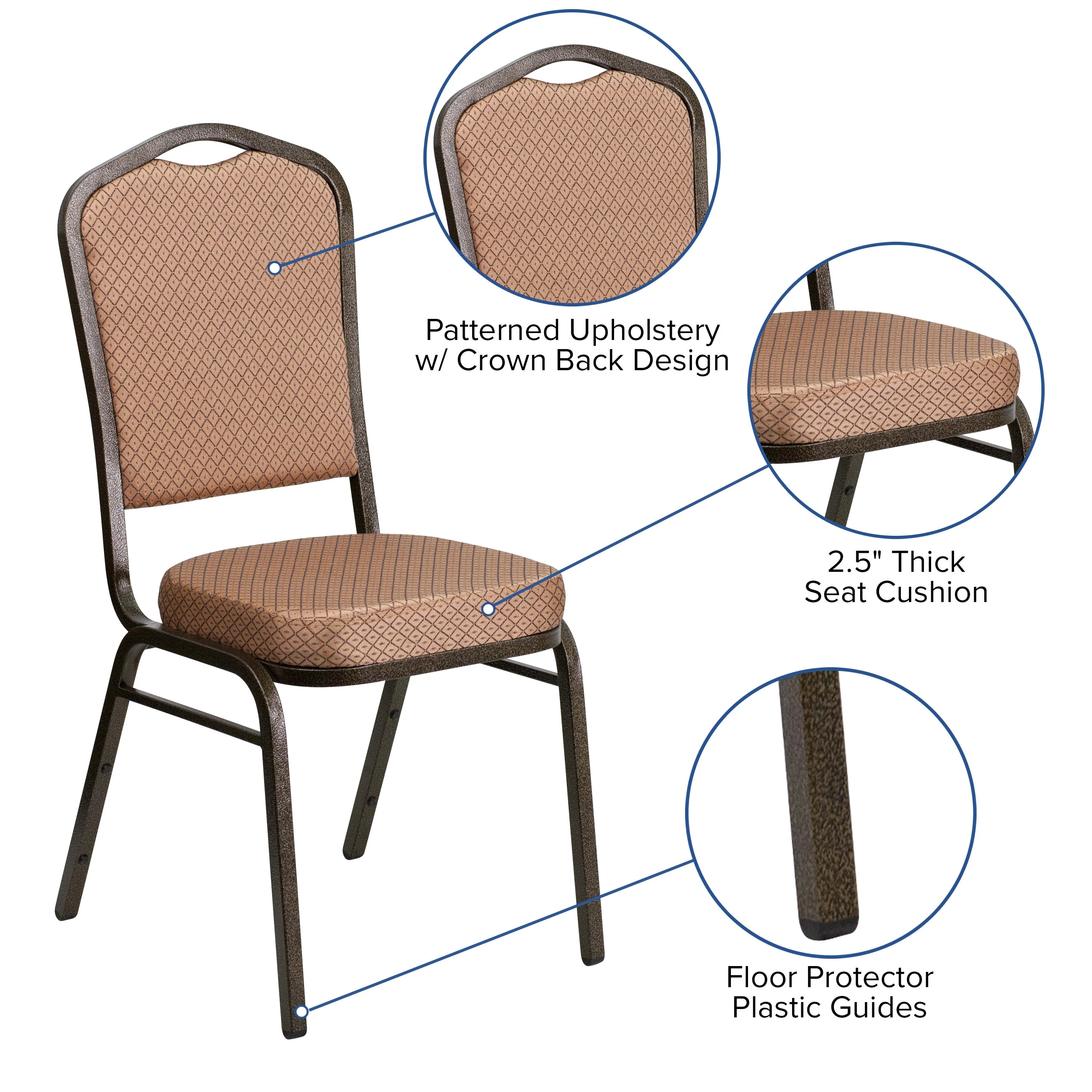 HERCULES Series Crown Back Stacking Banquet Chair - Image 23