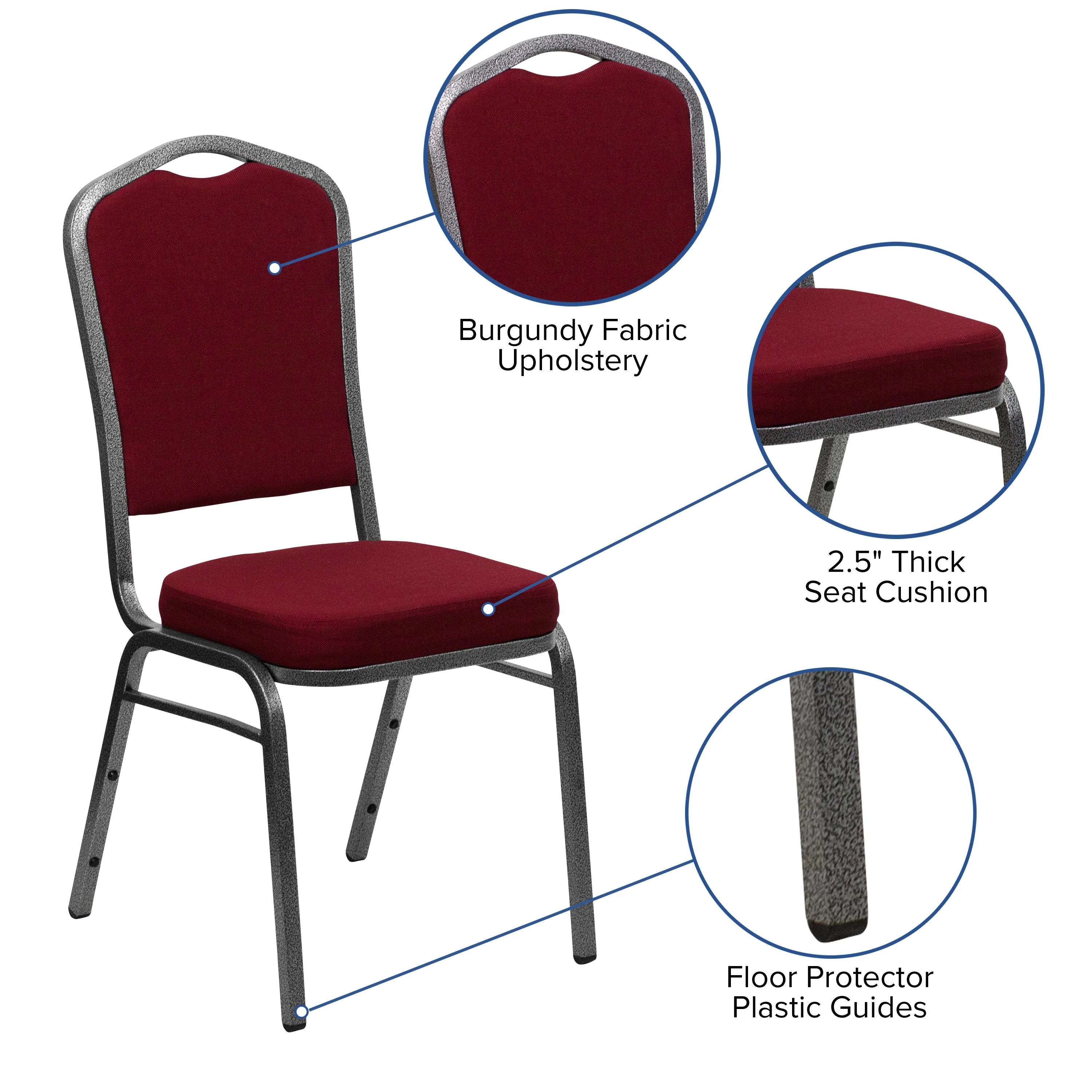 HERCULES Series Crown Back Stacking Banquet Chair - Image 29