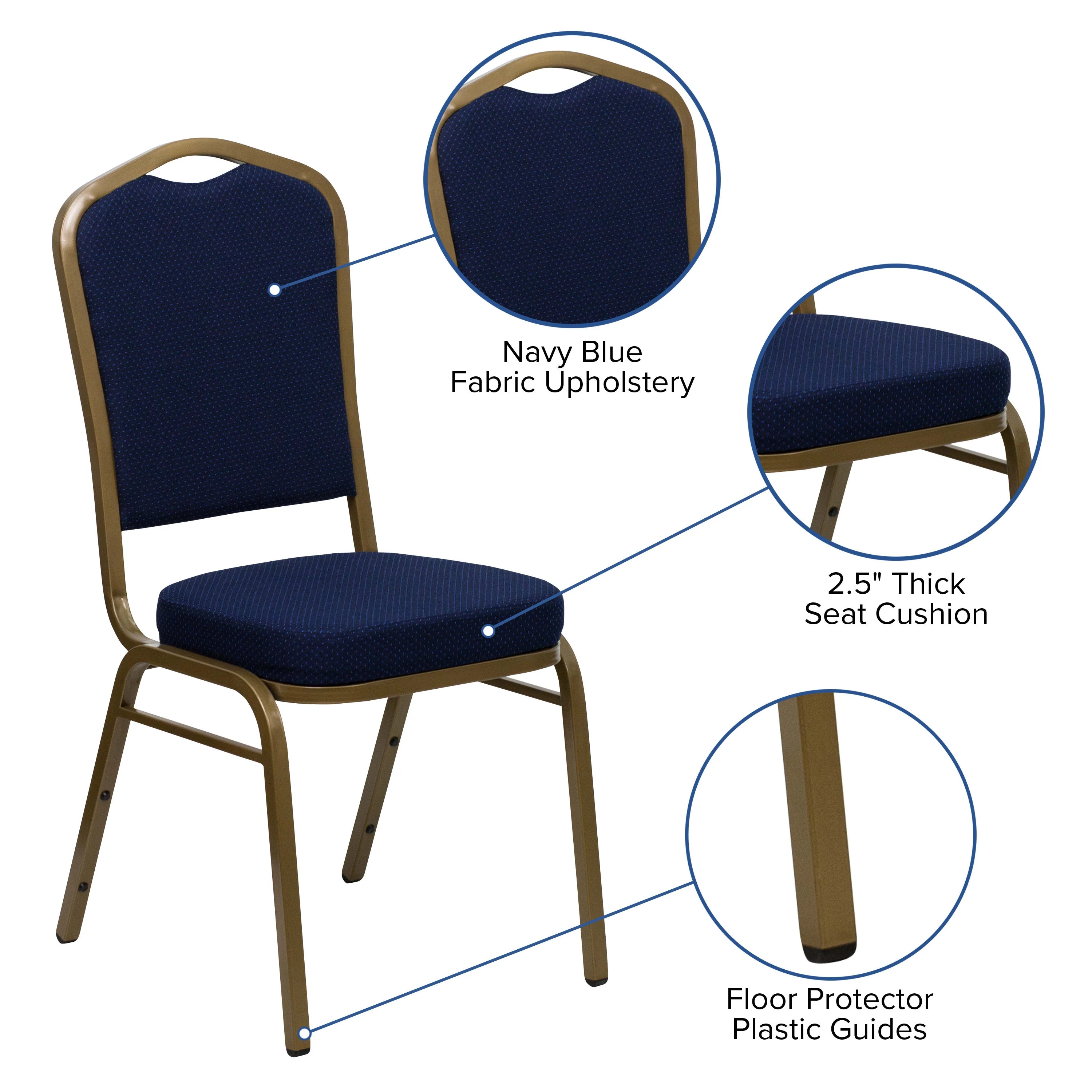 HERCULES Series Crown Back Stacking Banquet Chair - Image 35