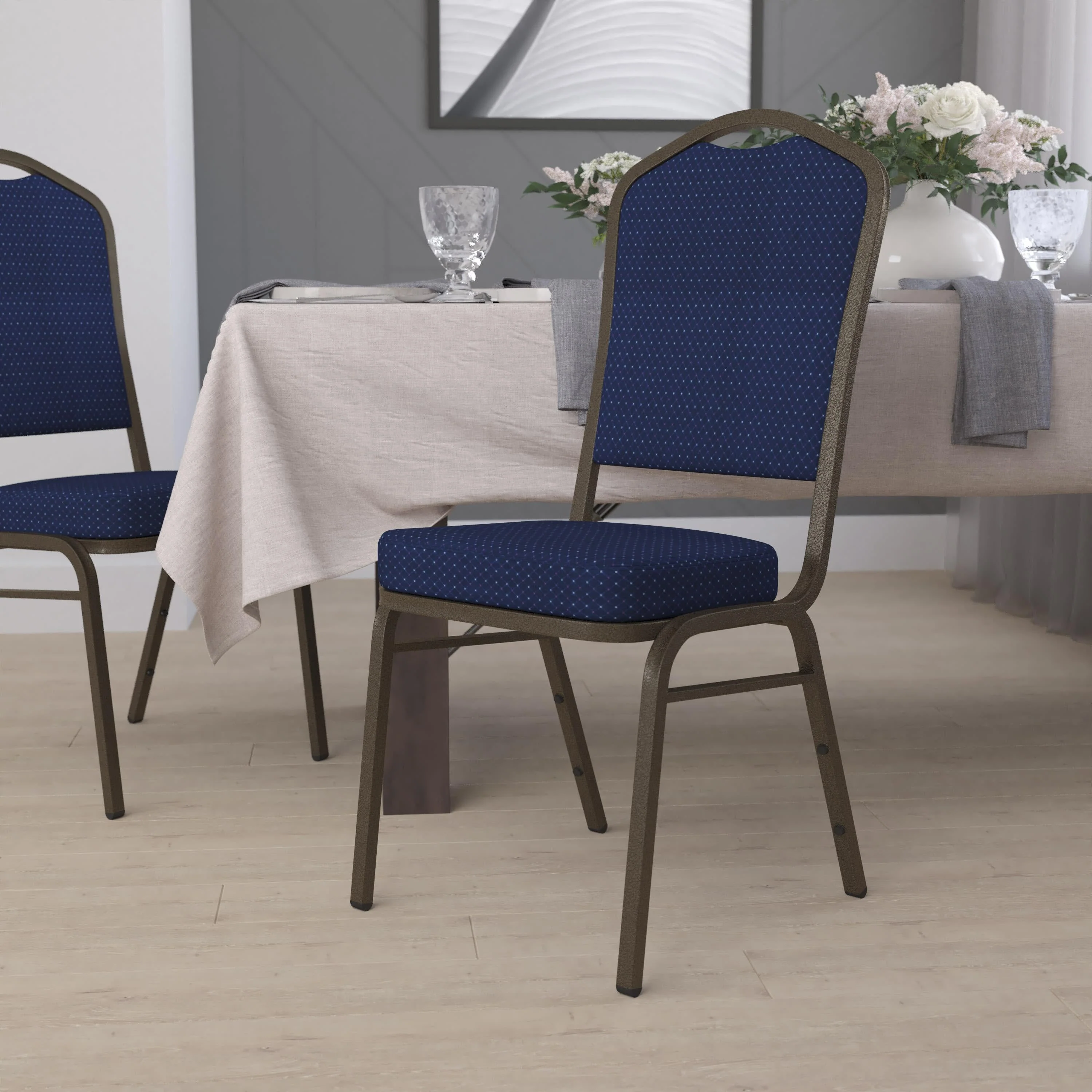 HERCULES Series Crown Back Stacking Banquet Chair - Image 38