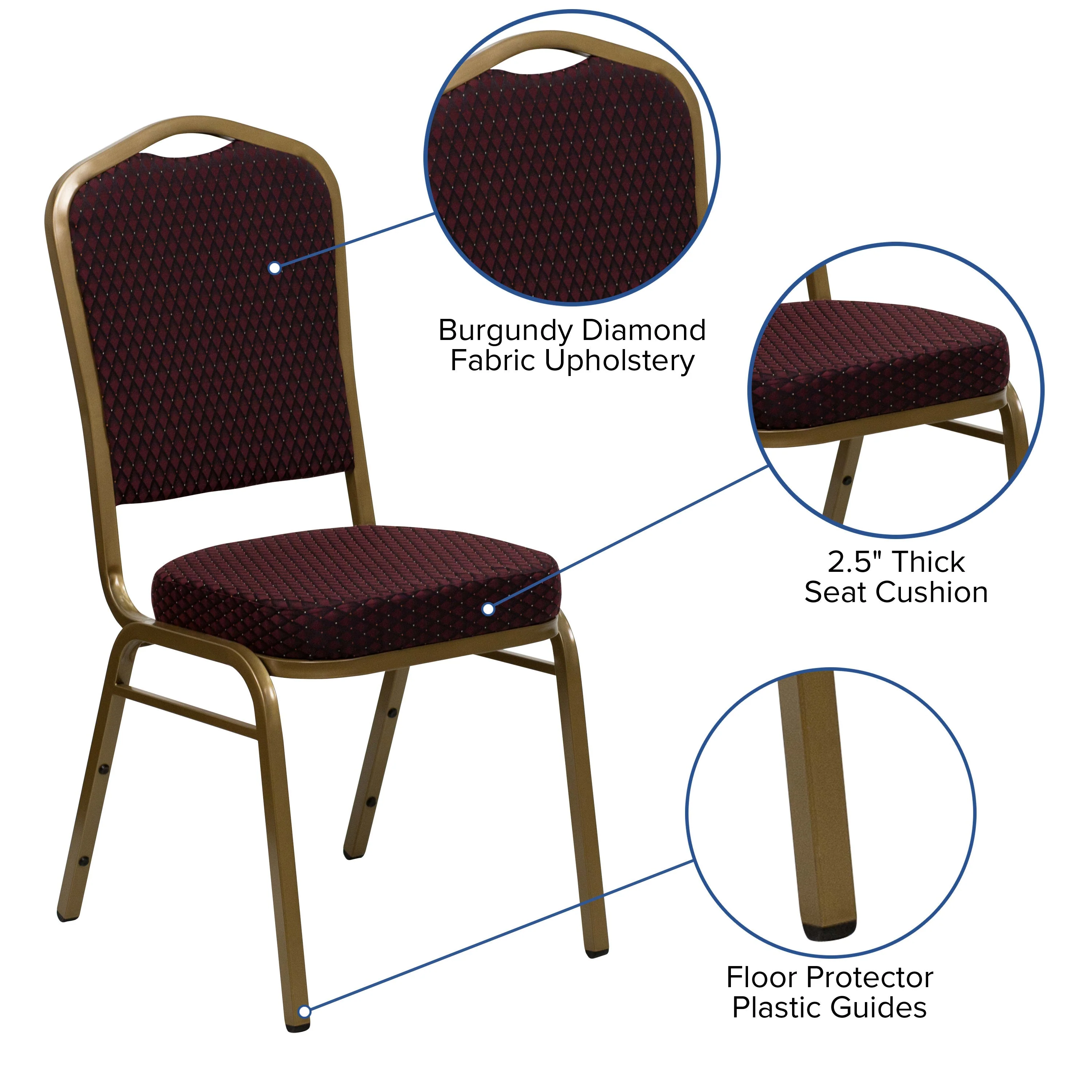 HERCULES Series Crown Back Stacking Banquet Chair - Image 4