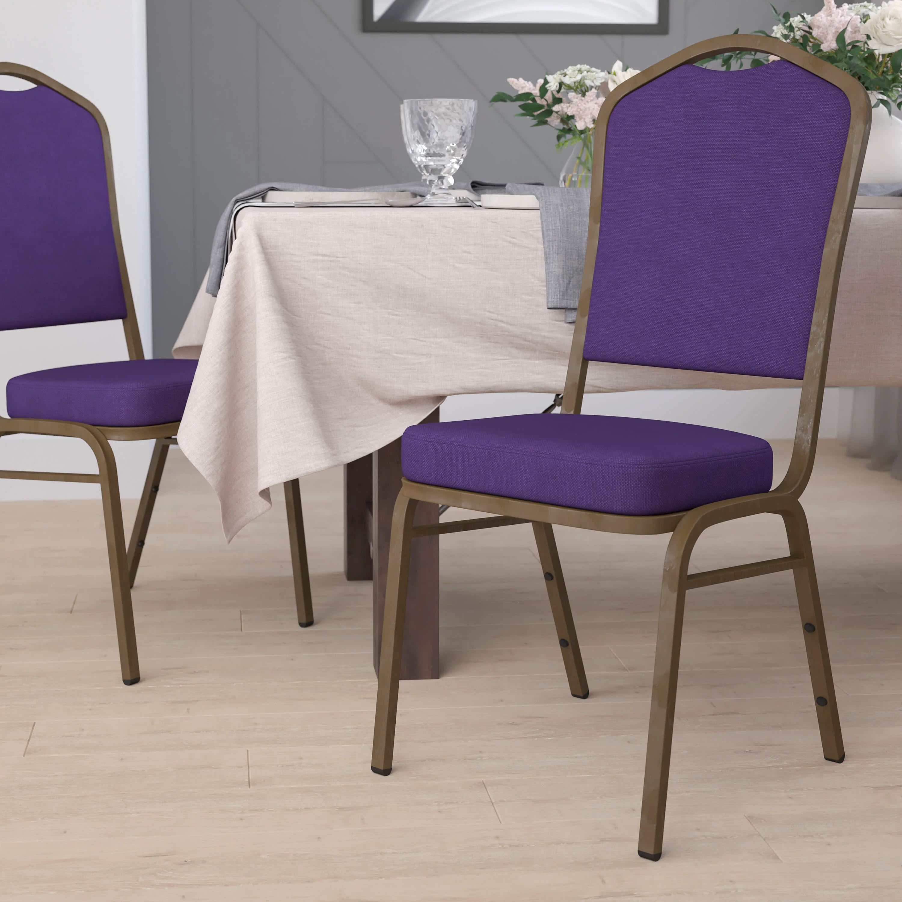HERCULES Series Crown Back Stacking Banquet Chair - Image 50