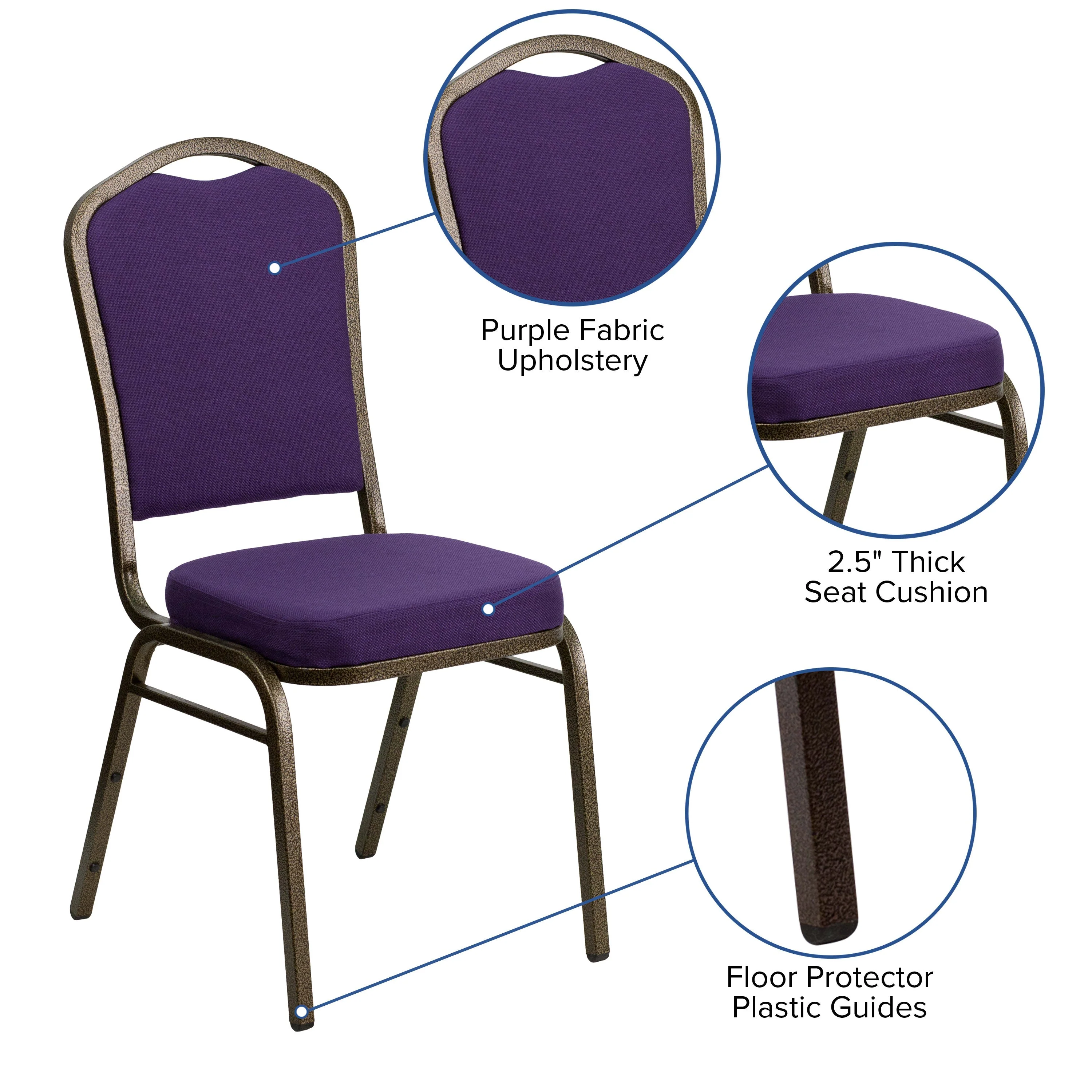 HERCULES Series Crown Back Stacking Banquet Chair - Image 53