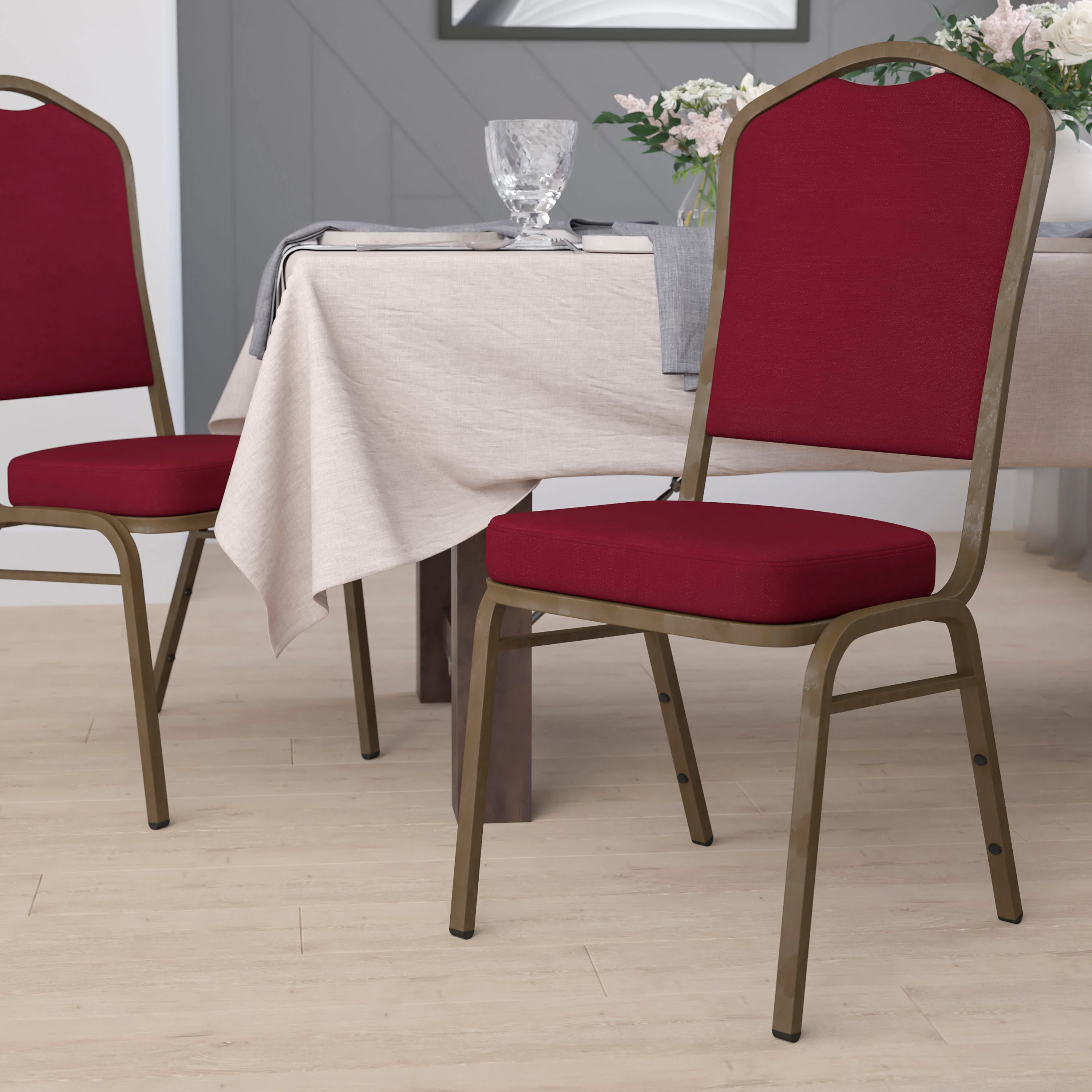 HERCULES Series Crown Back Stacking Banquet Chair - Image 56