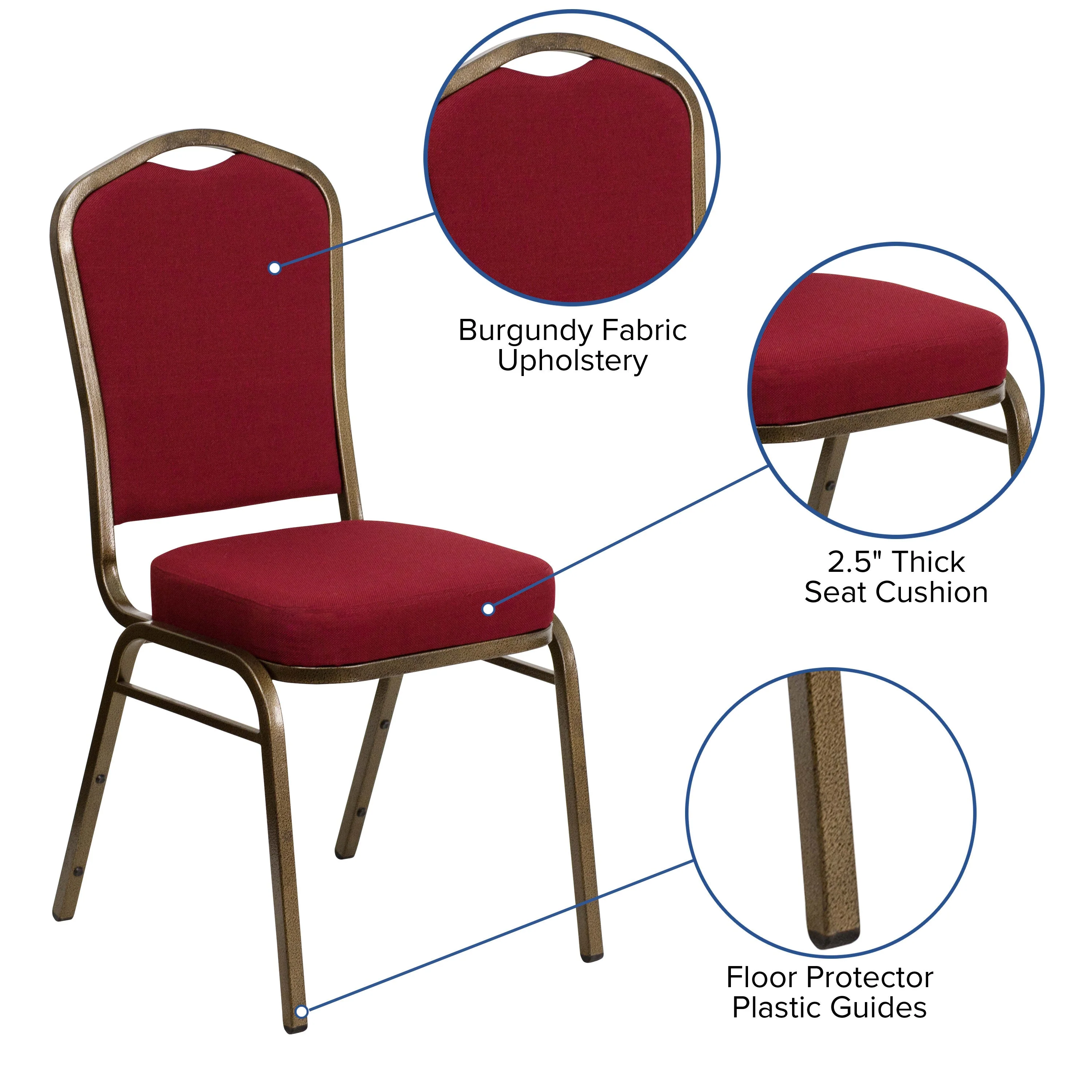 HERCULES Series Crown Back Stacking Banquet Chair - Image 59
