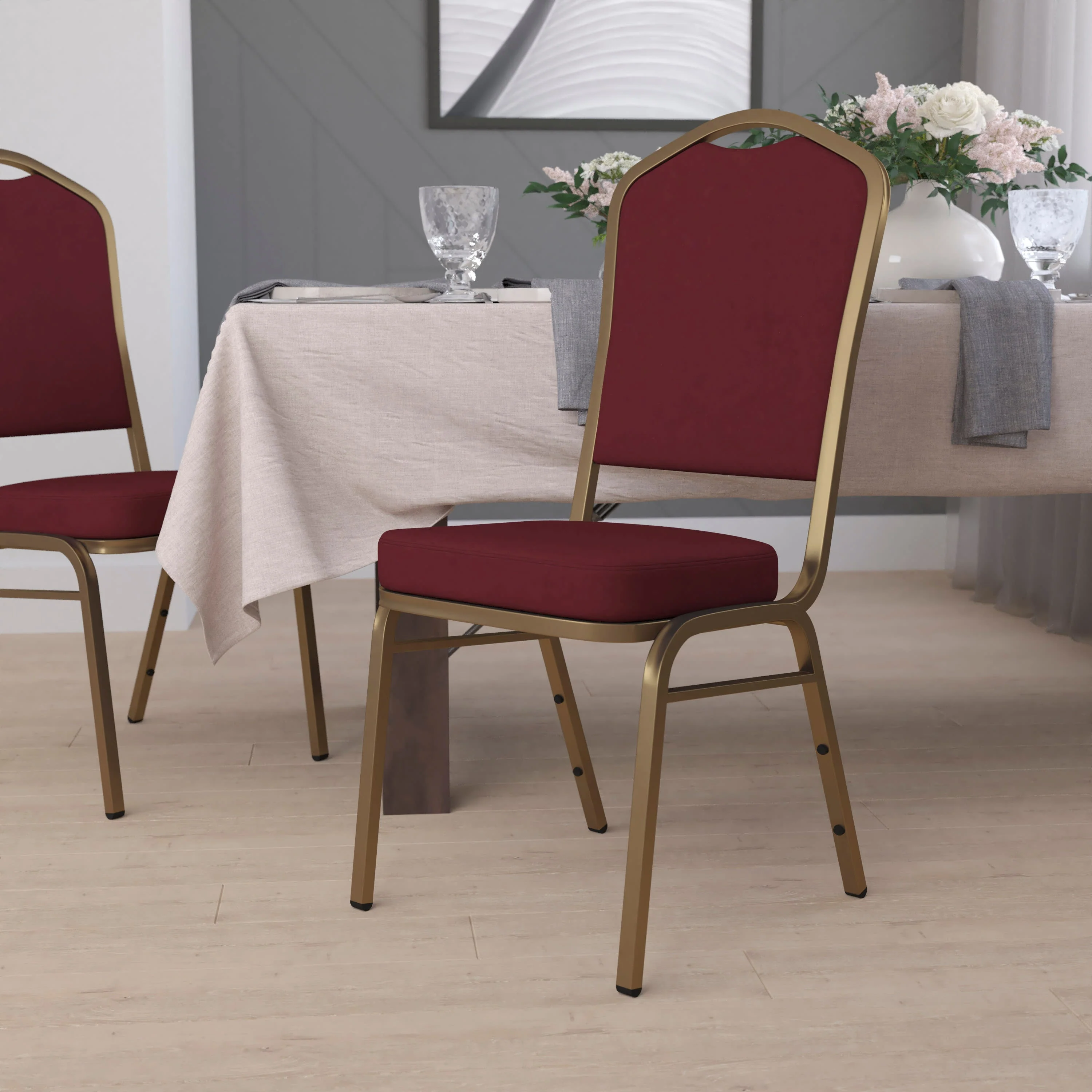 HERCULES Series Crown Back Stacking Banquet Chair - Image 62