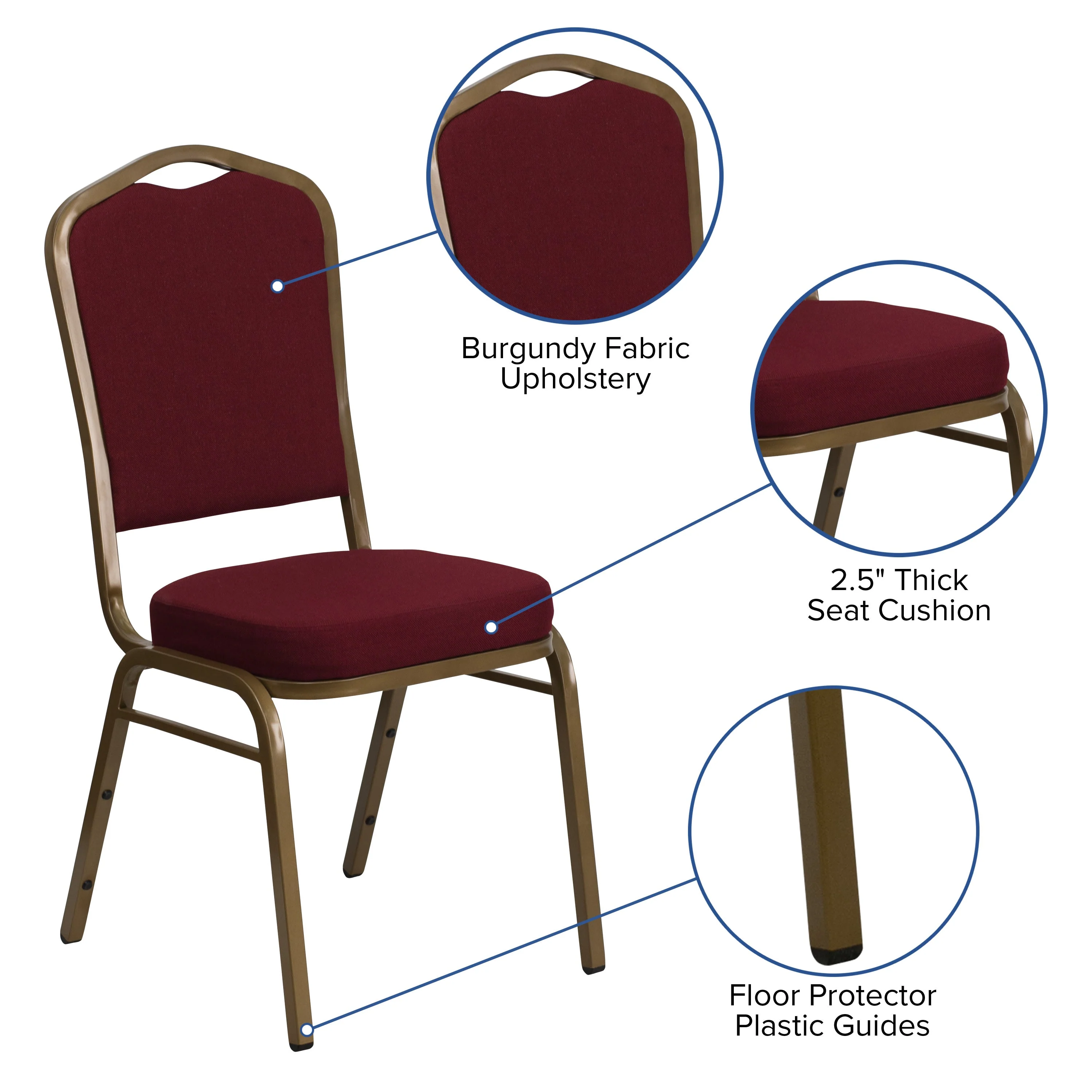HERCULES Series Crown Back Stacking Banquet Chair - Image 64