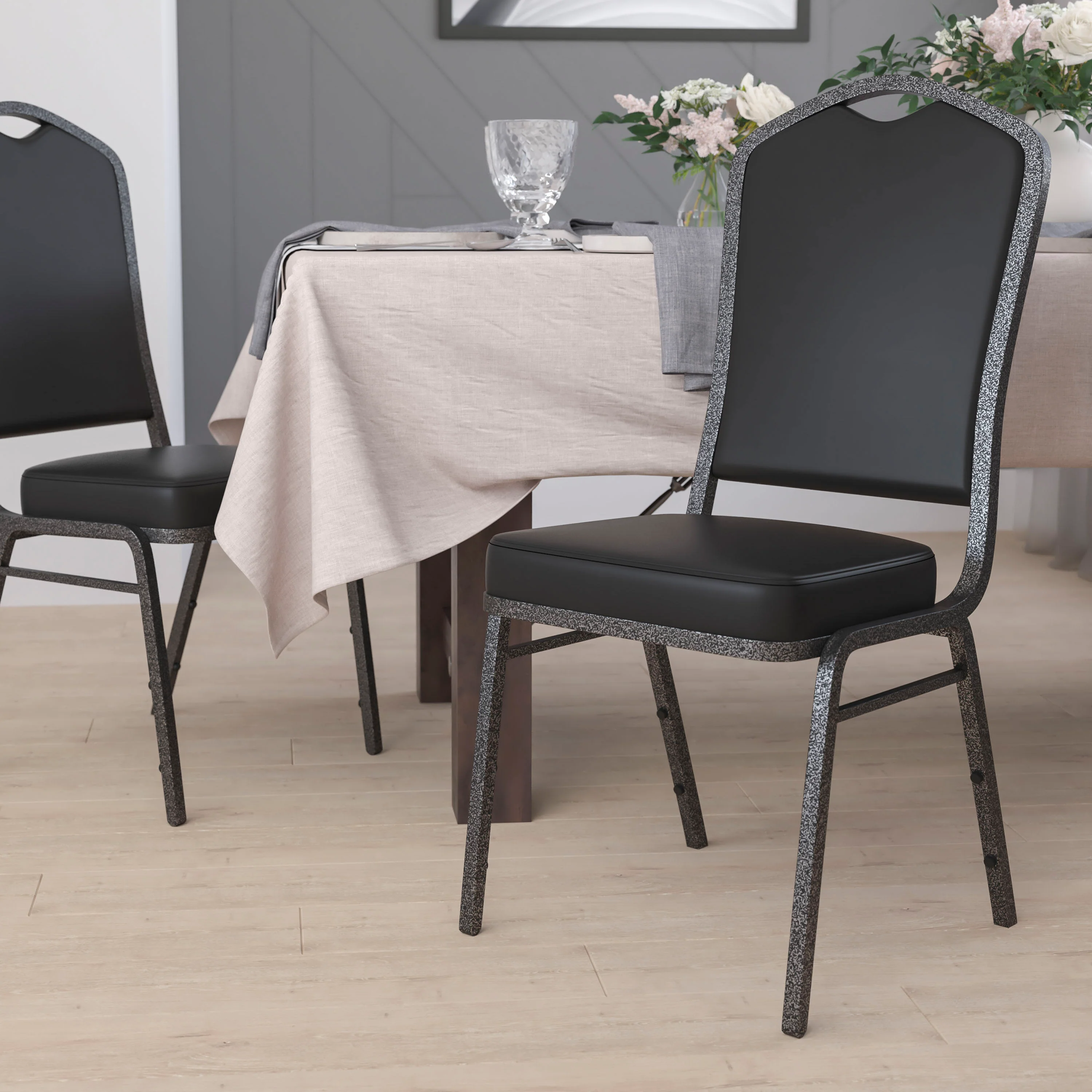 HERCULES Series Crown Back Stacking Banquet Chair - Image 74