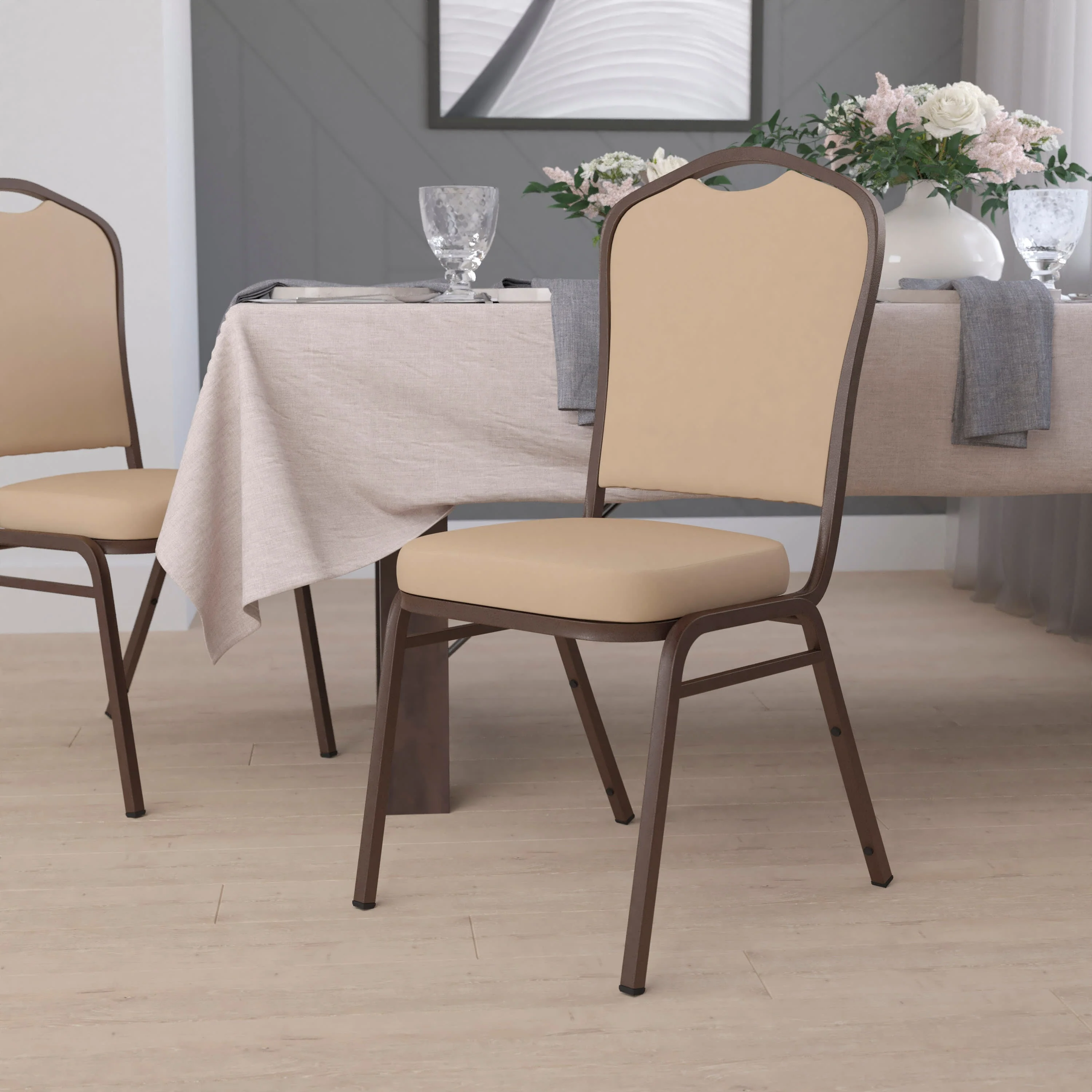 HERCULES Series Crown Back Stacking Banquet Chair - Image 8