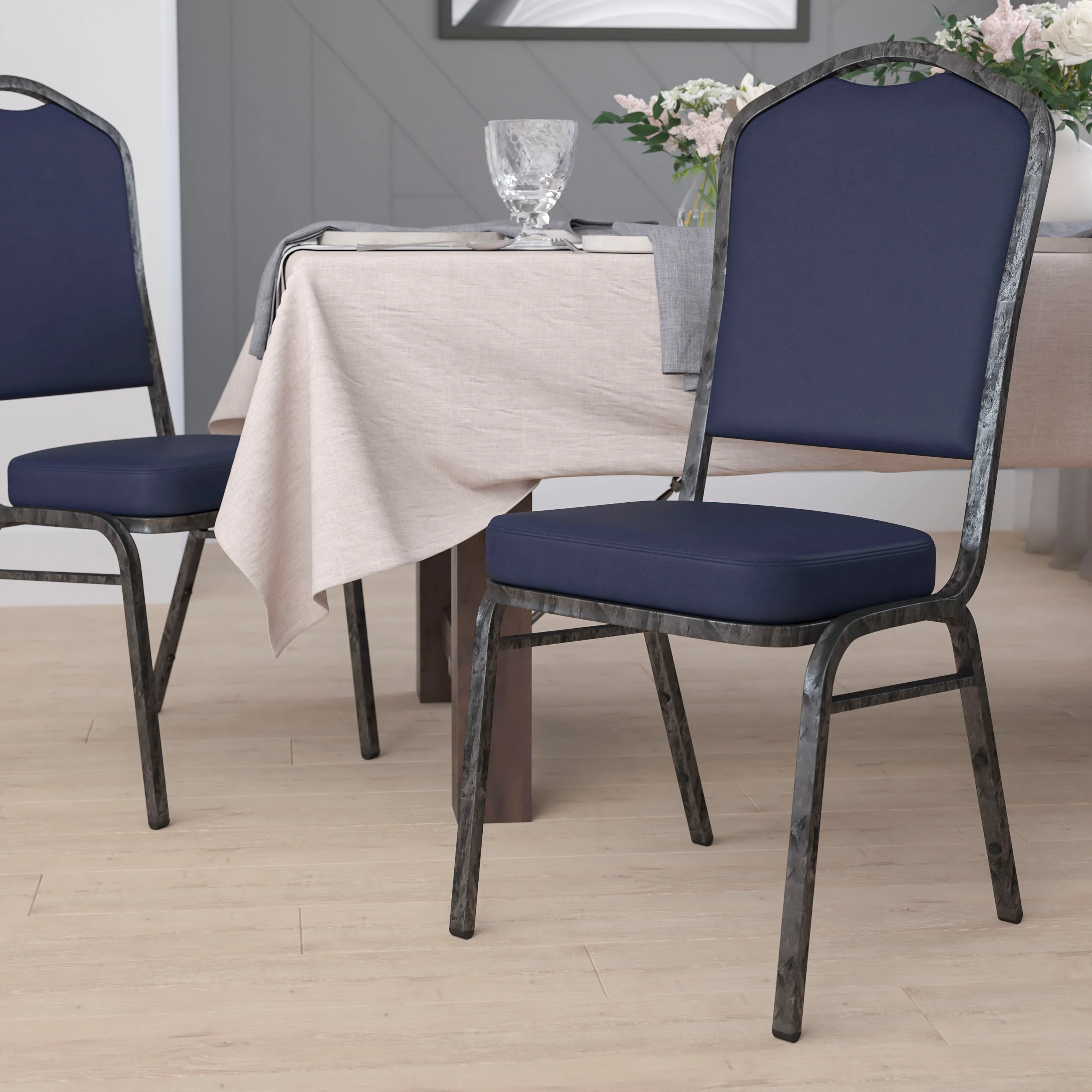 HERCULES Series Crown Back Stacking Banquet Chair - Image 86