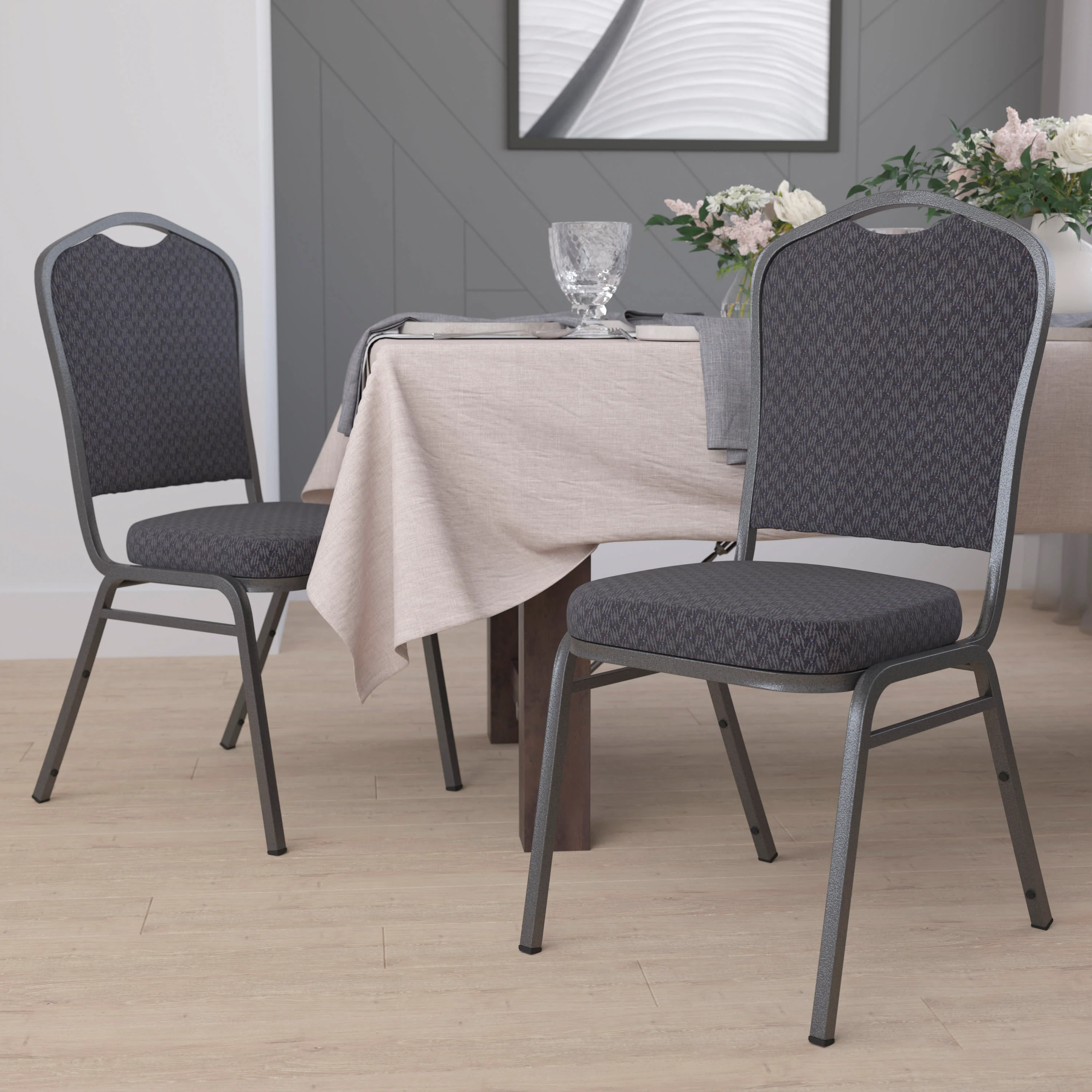 HERCULES Series Crown Back Stacking Banquet Chair - Image 92