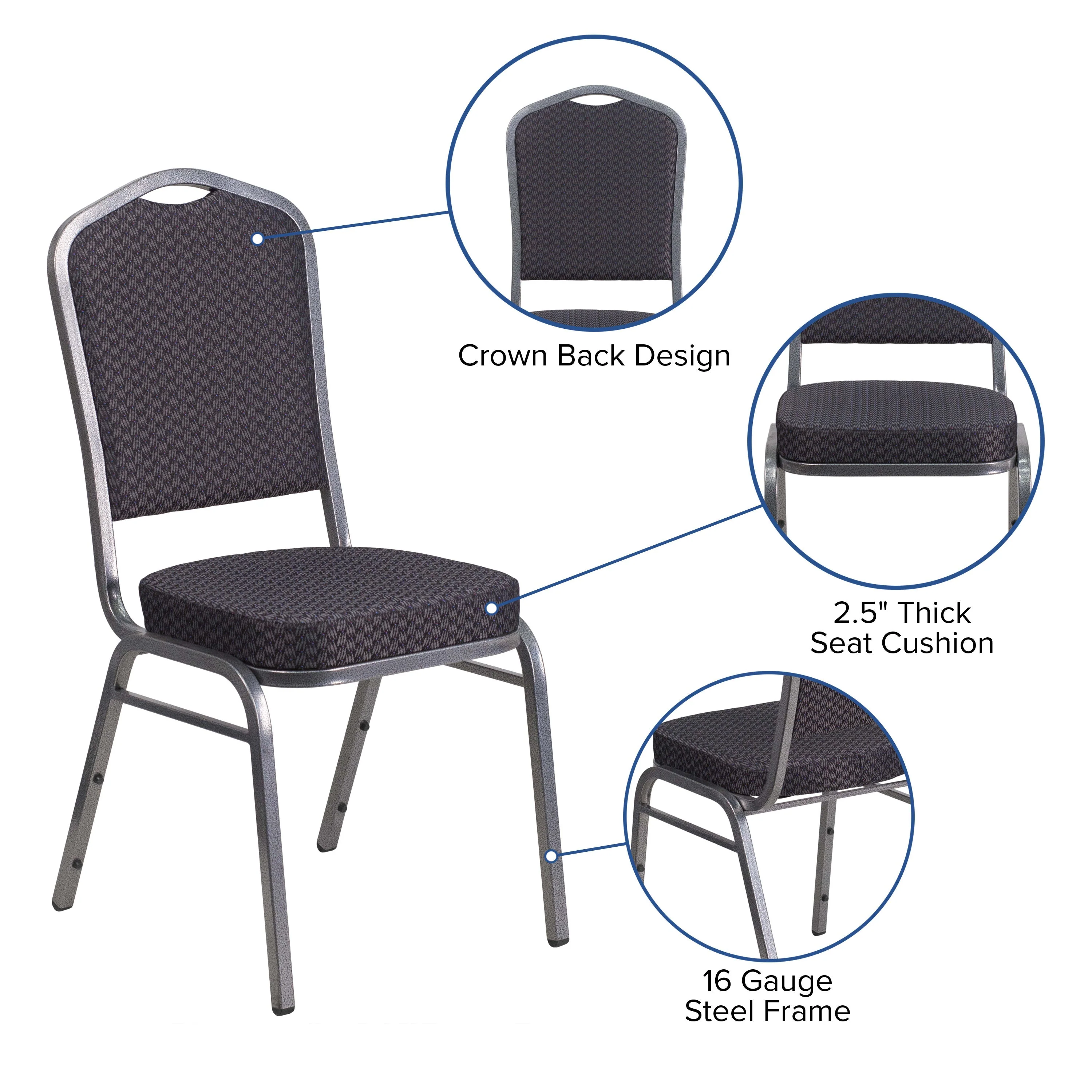 HERCULES Series Crown Back Stacking Banquet Chair - Image 95