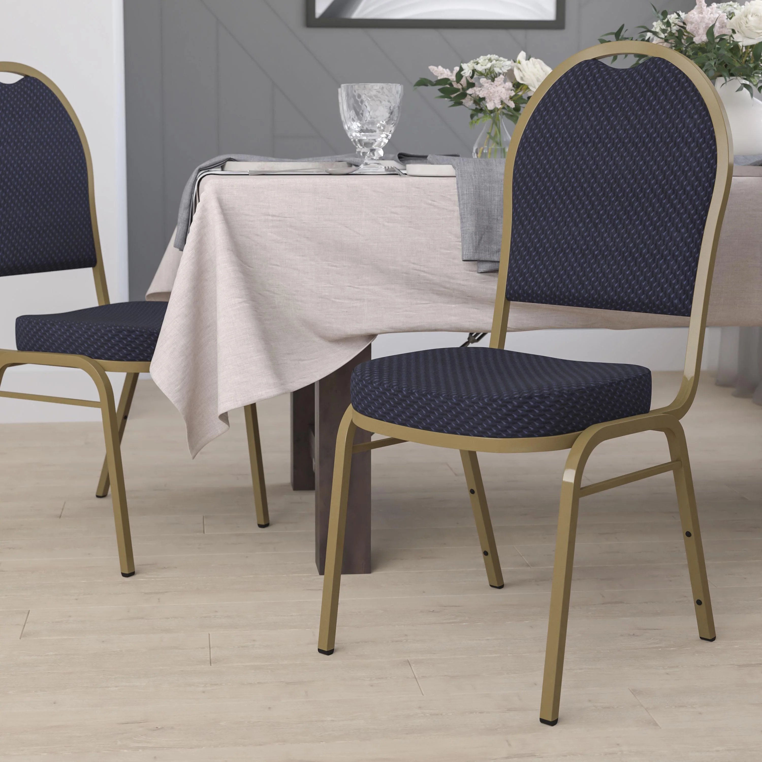 HERCULES Series Dome Back Stacking Banquet Chair - Image 15