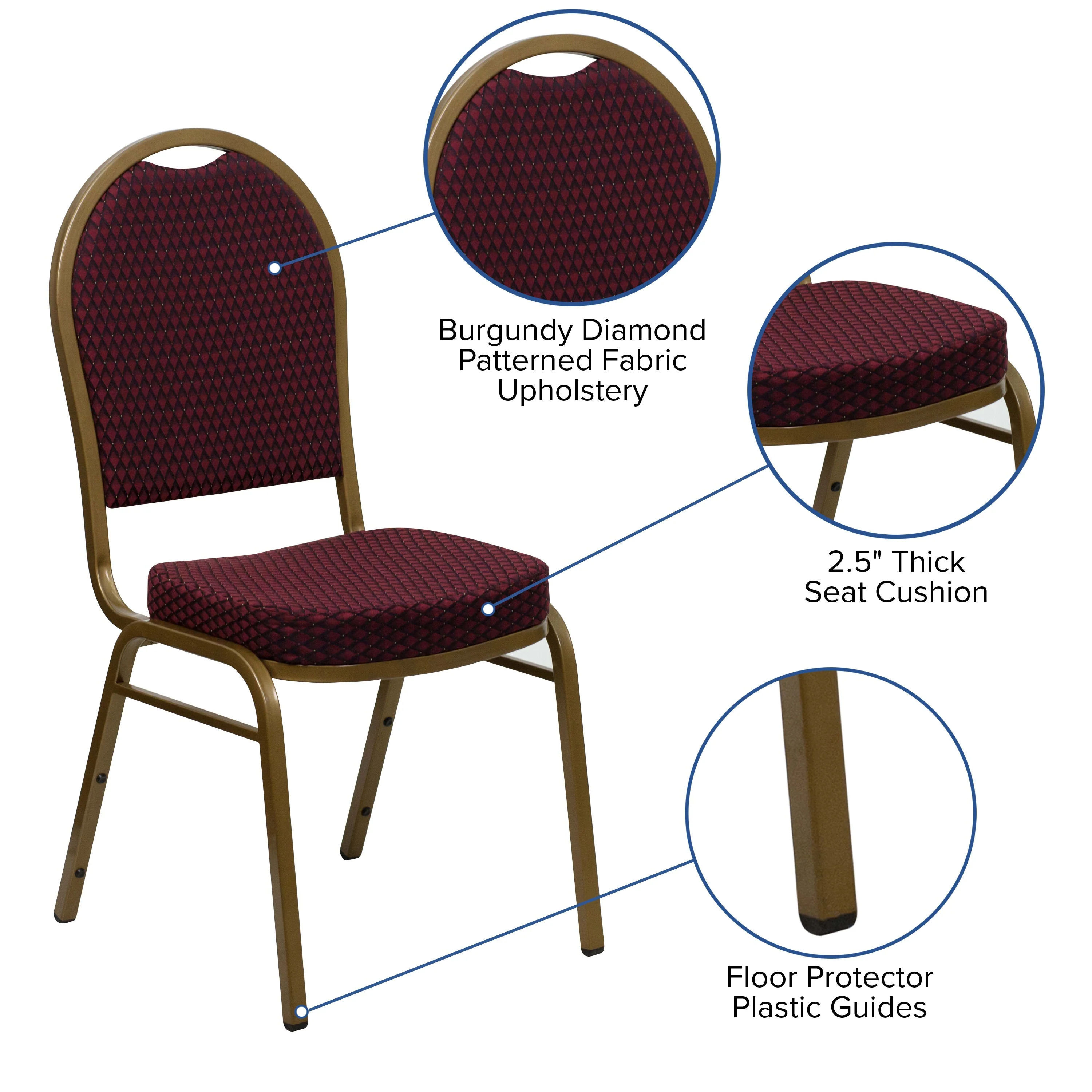 HERCULES Series Dome Back Stacking Banquet Chair - Image 5