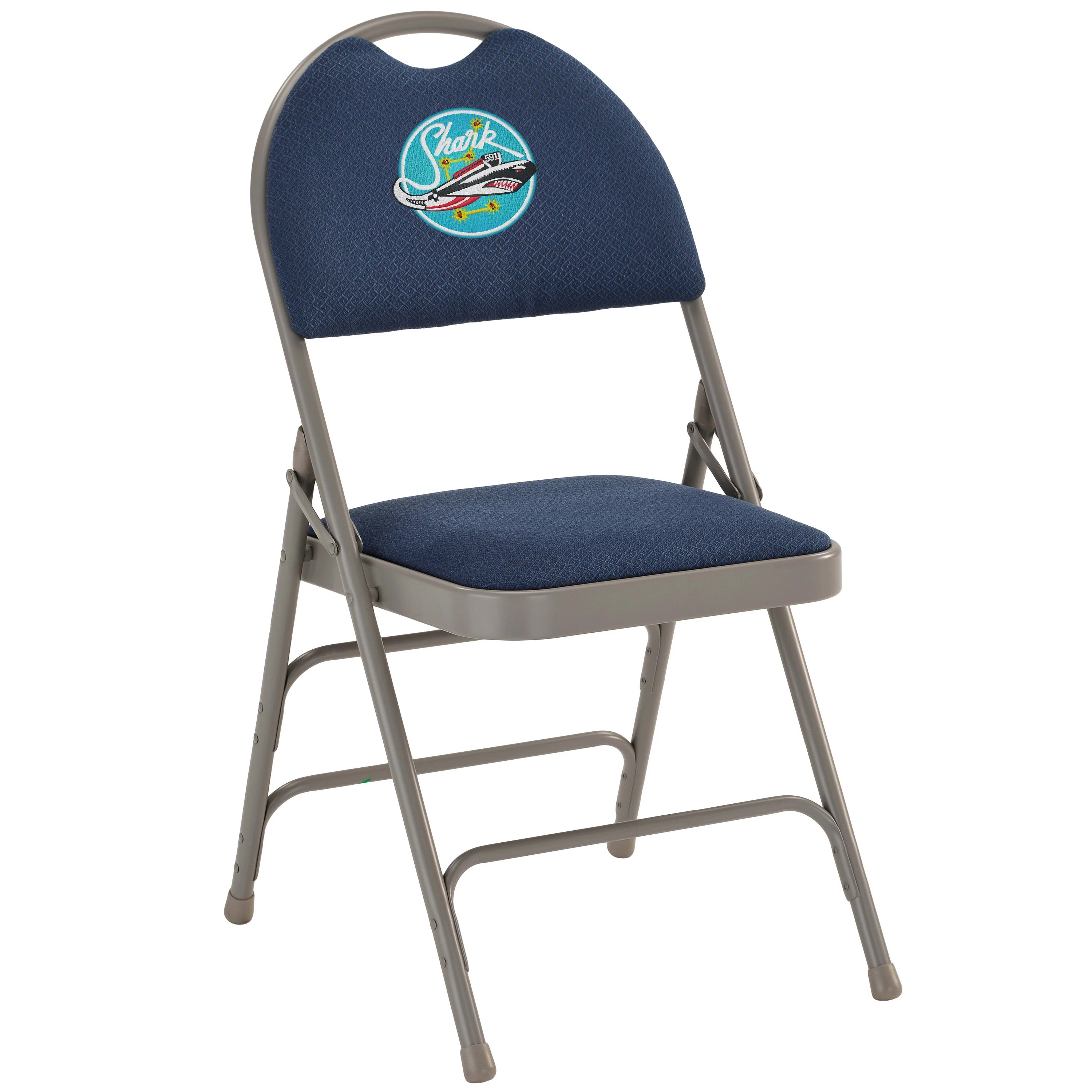 Embroidered HERCULES Series Extra Large Ultra-Premium Triple Braced Metal Folding Chair with Easy-Carry Handle - Image 10