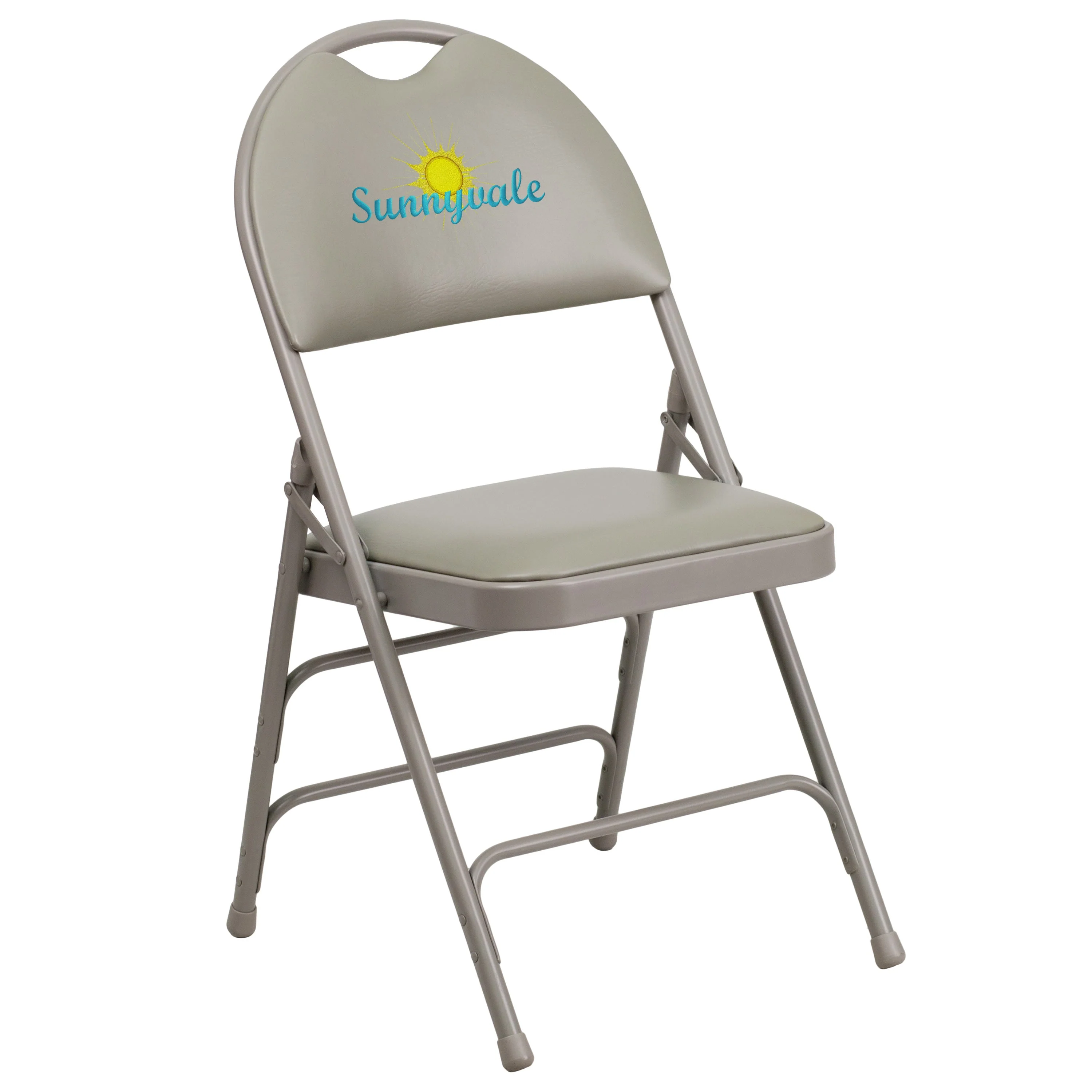 Embroidered HERCULES Series Extra Large Ultra-Premium Triple Braced Metal Folding Chair with Easy-Carry Handle - Image 7