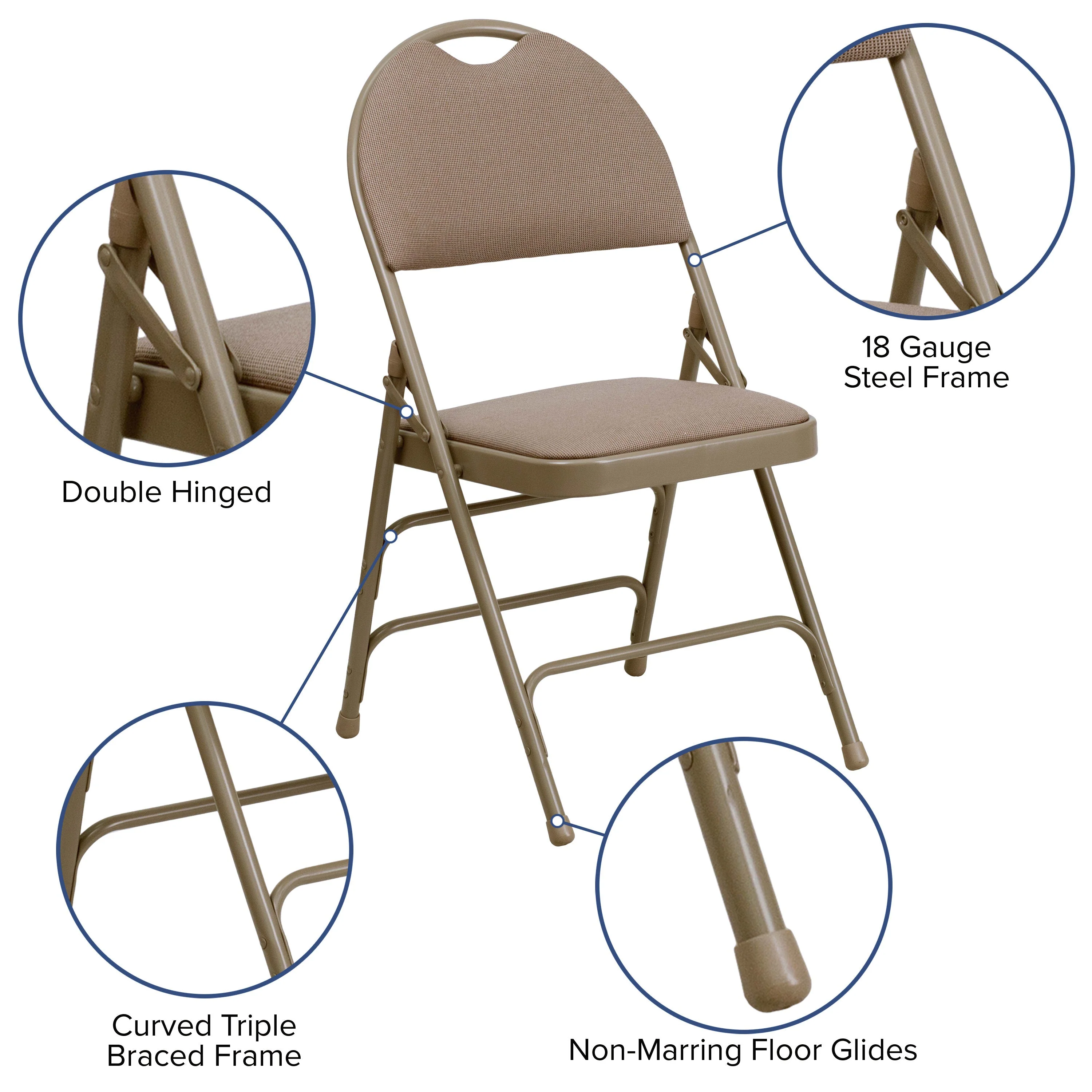 HERCULES Series Extra Large Ultra-Premium Triple Braced Metal Folding Chair with Easy-Carry Handle - Image 17