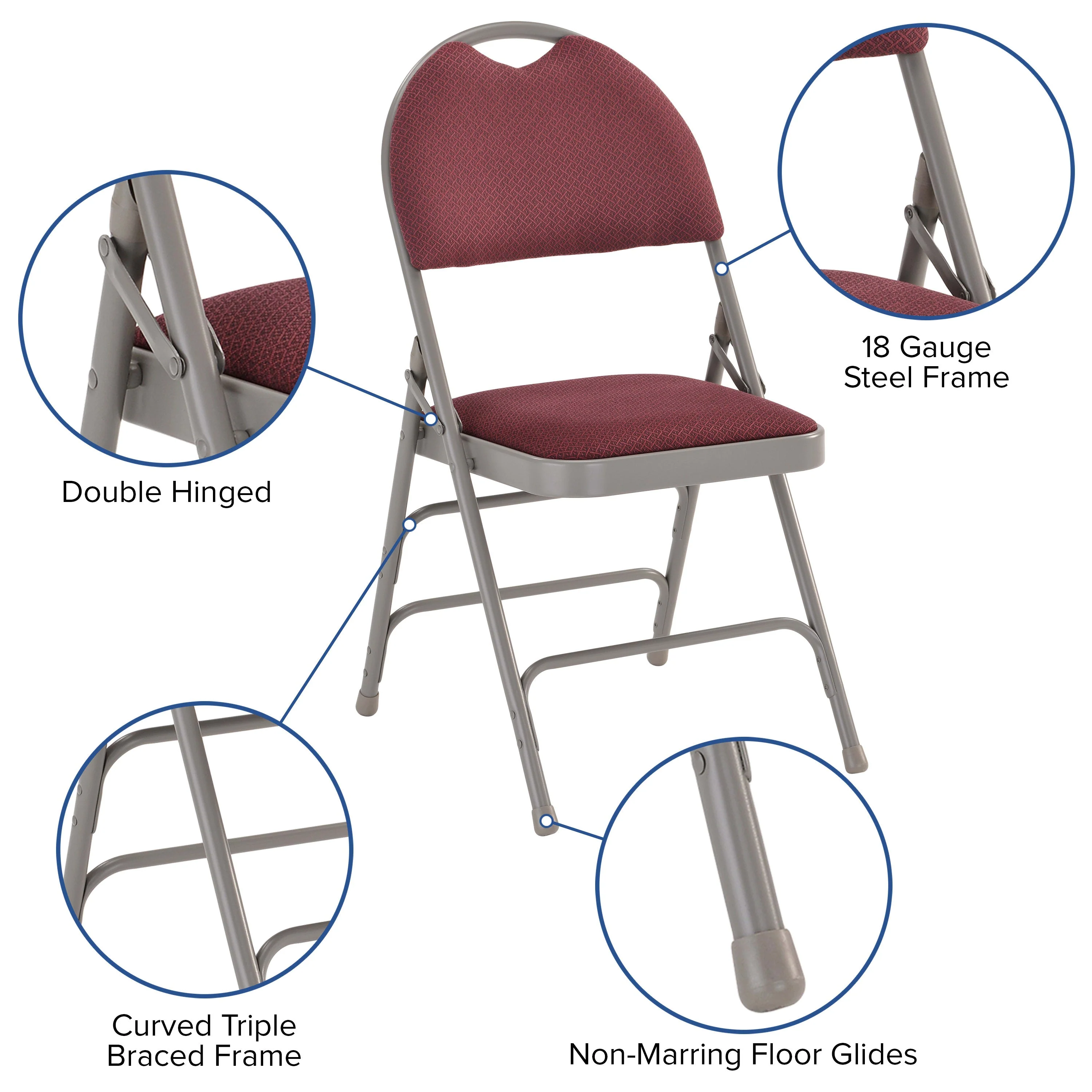 HERCULES Series Extra Large Ultra-Premium Triple Braced Metal Folding Chair with Easy-Carry Handle - Image 37