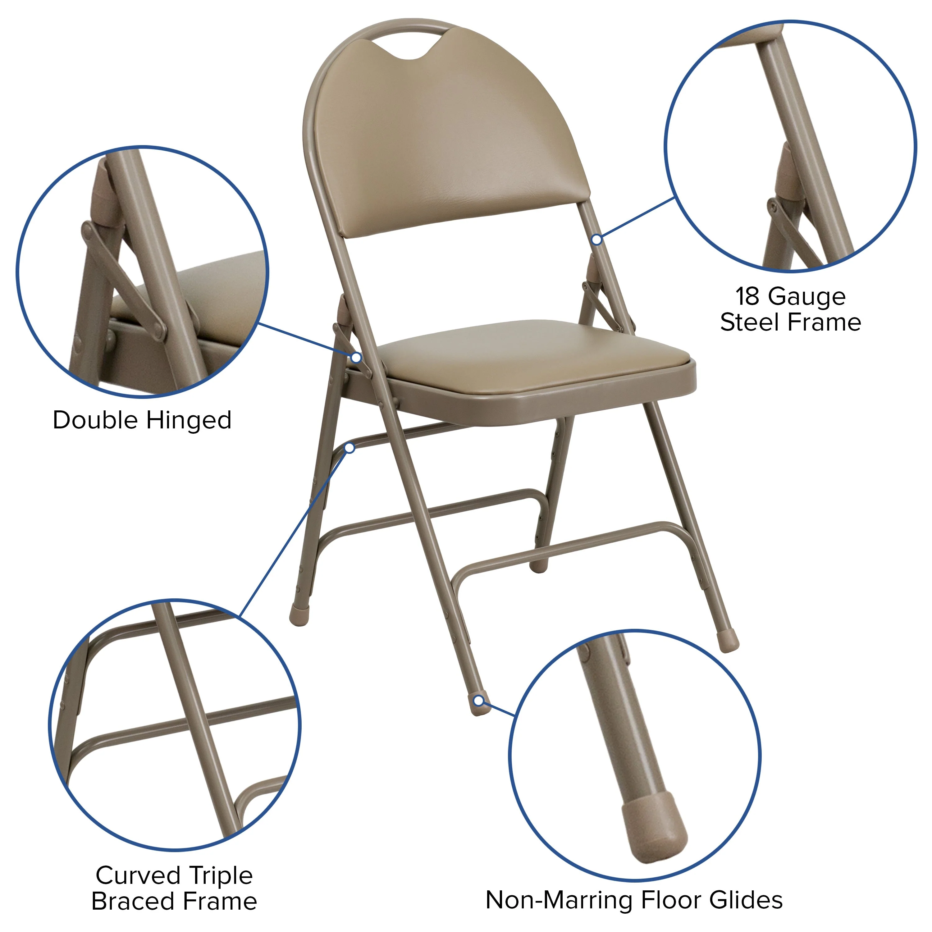 HERCULES Series Extra Large Ultra-Premium Triple Braced Metal Folding Chair with Easy-Carry Handle - Image 58