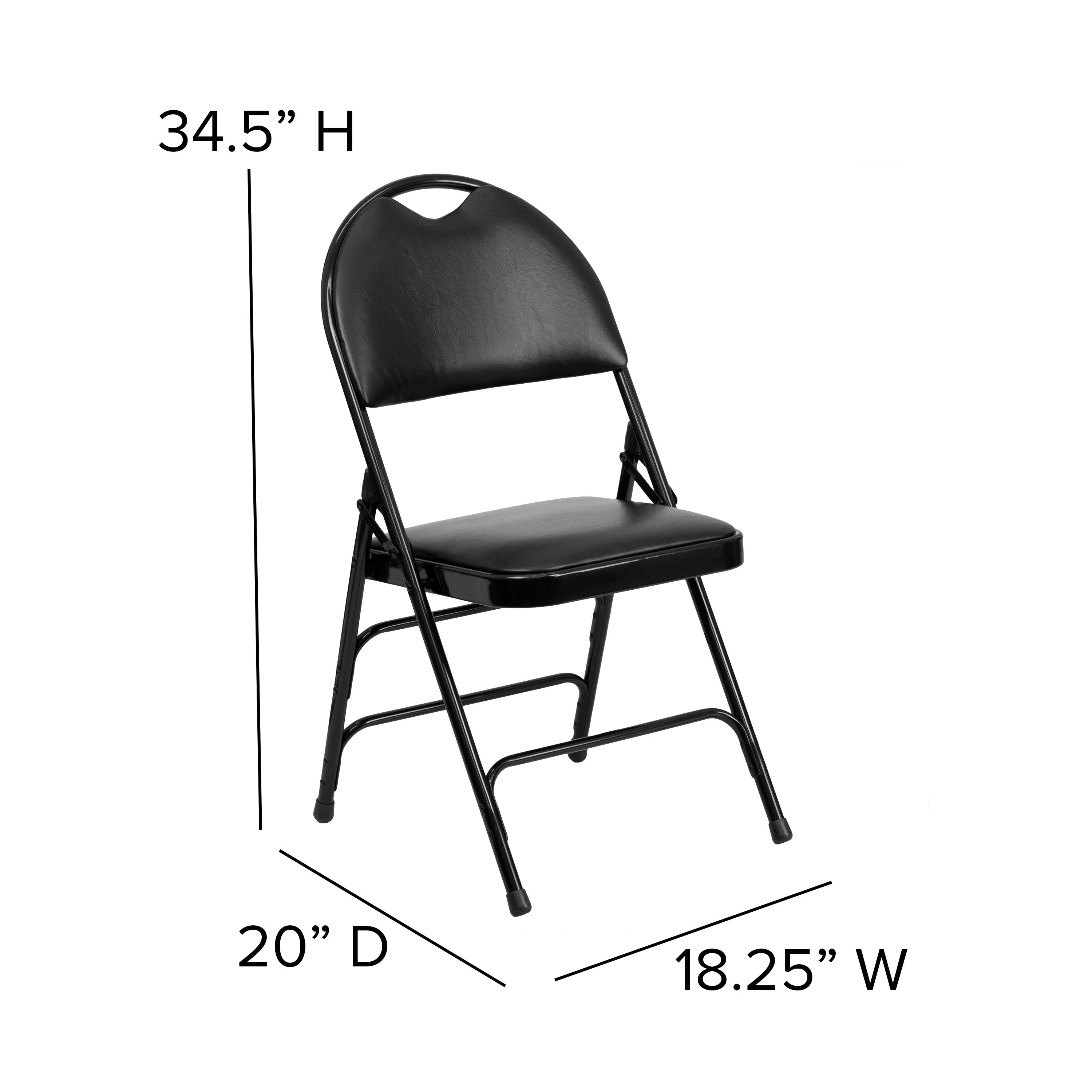 HERCULES Series Extra Large Ultra-Premium Triple Braced Metal Folding Chair with Easy-Carry Handle - Image 6