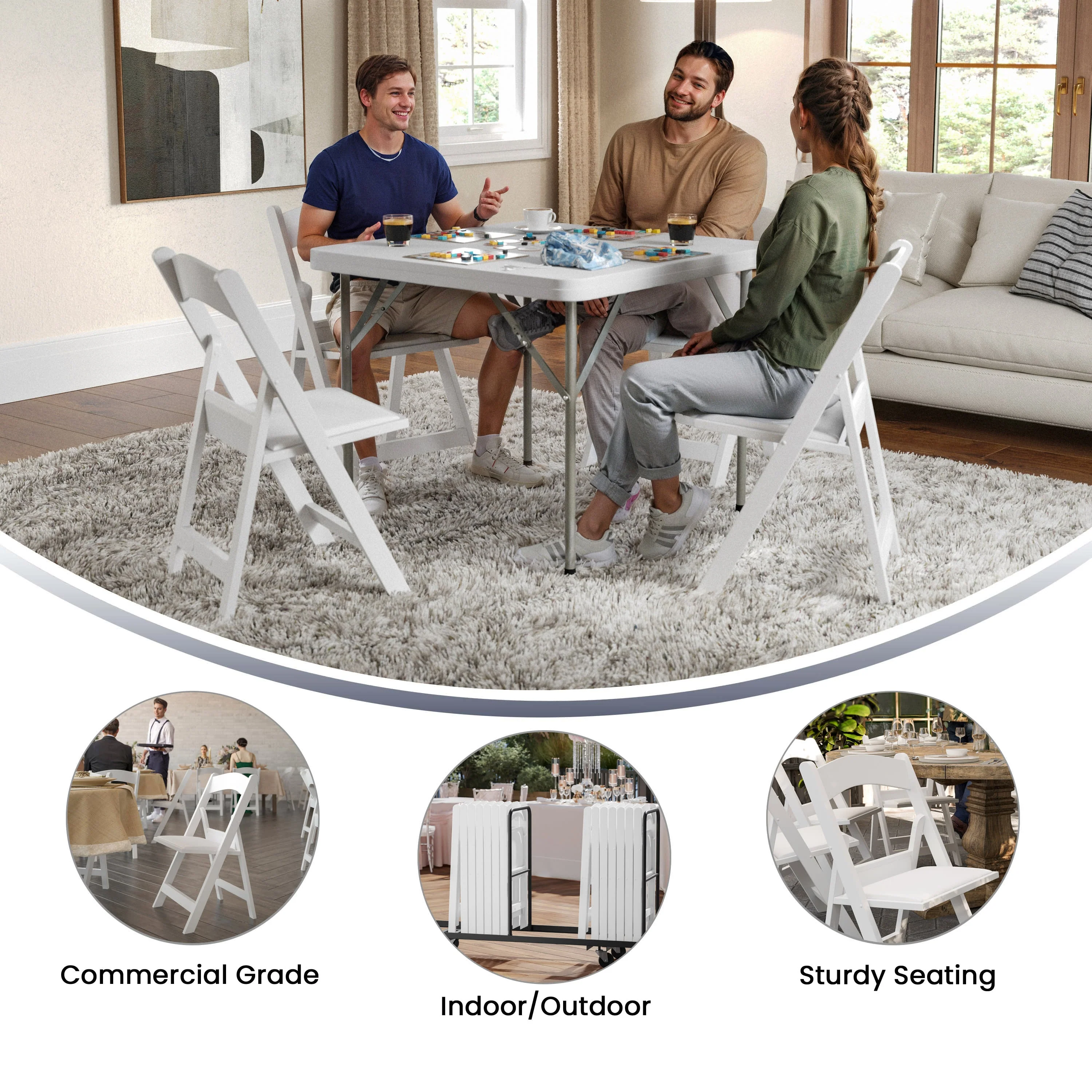 Hercules Folding Chair - Stackable Resin – 800LB Weight Capacity Event Chair - Image 44