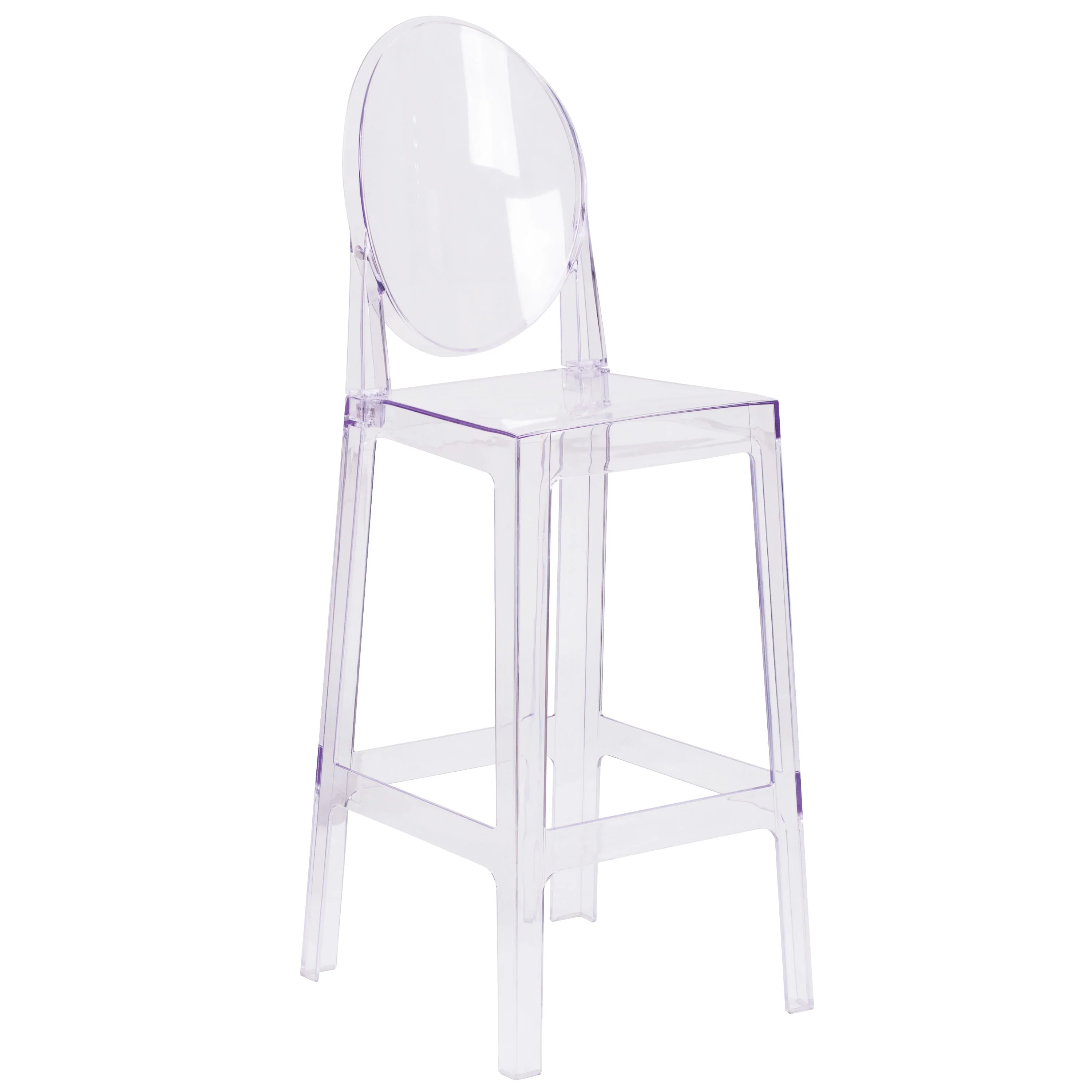 Ghost Barstool in Transparent Crystal with Oval Back - Image 13