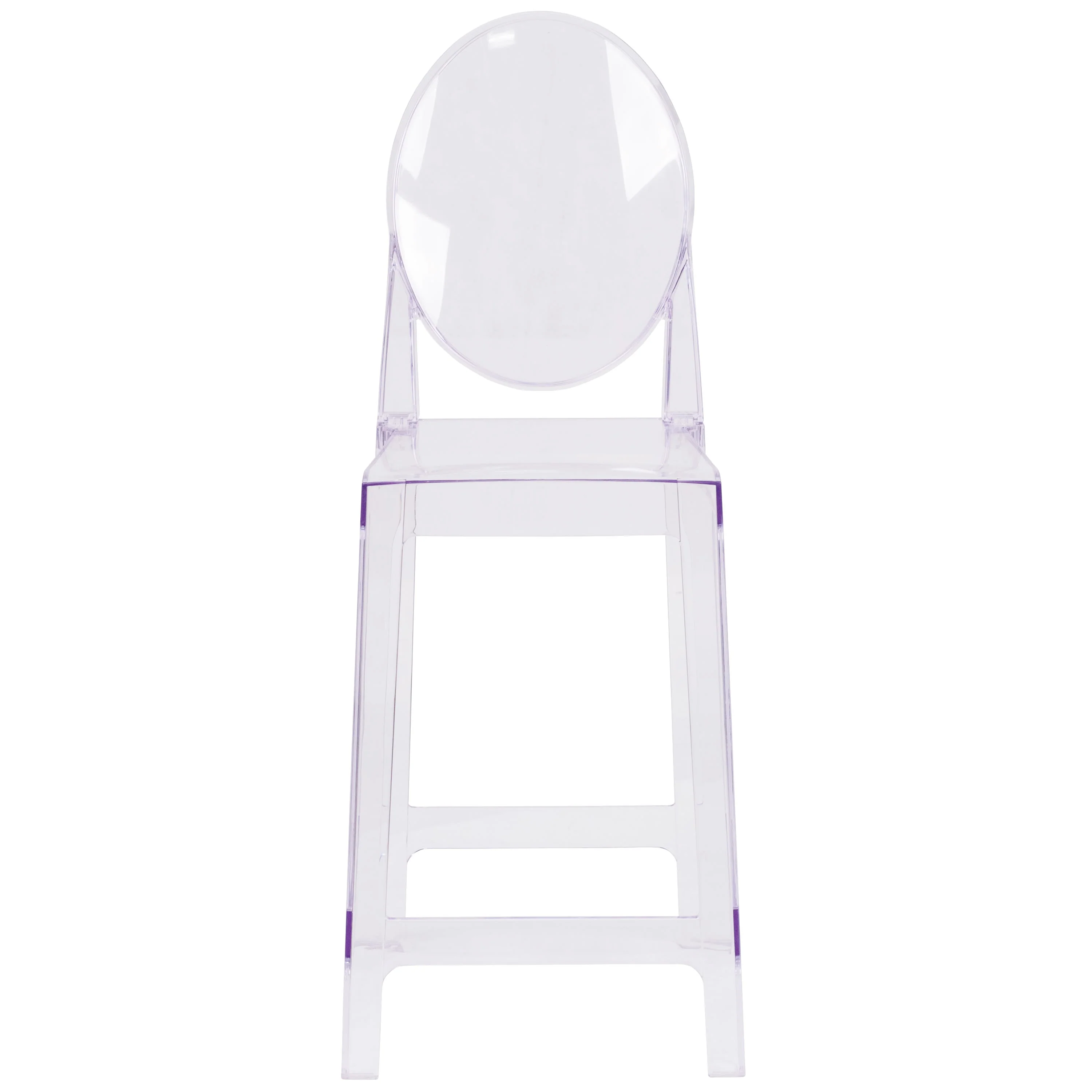 Ghost Counter Stool in Transparent Crystal with Oval Back - Image 10