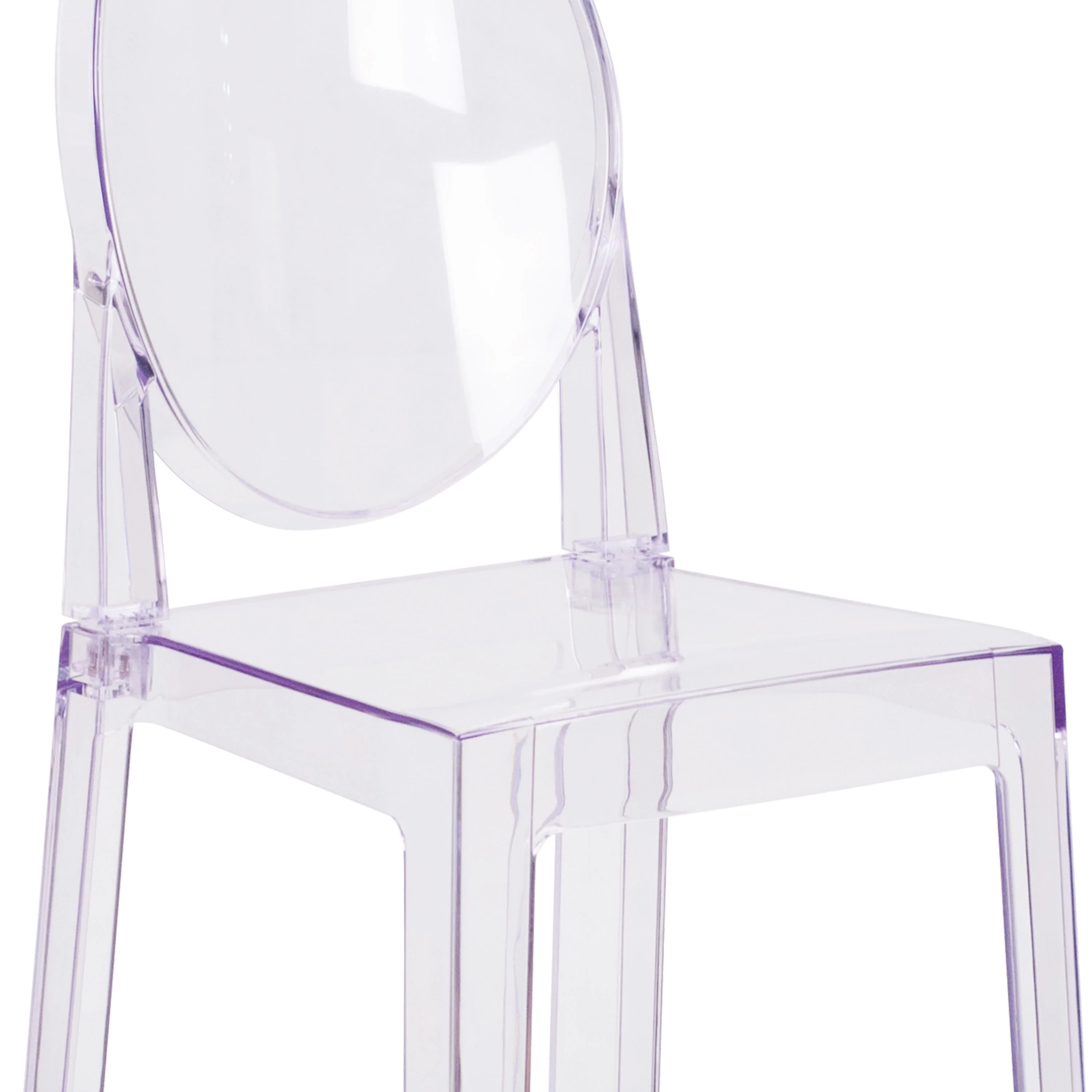 Ghost Counter Stool in Transparent Crystal with Oval Back - Image 11