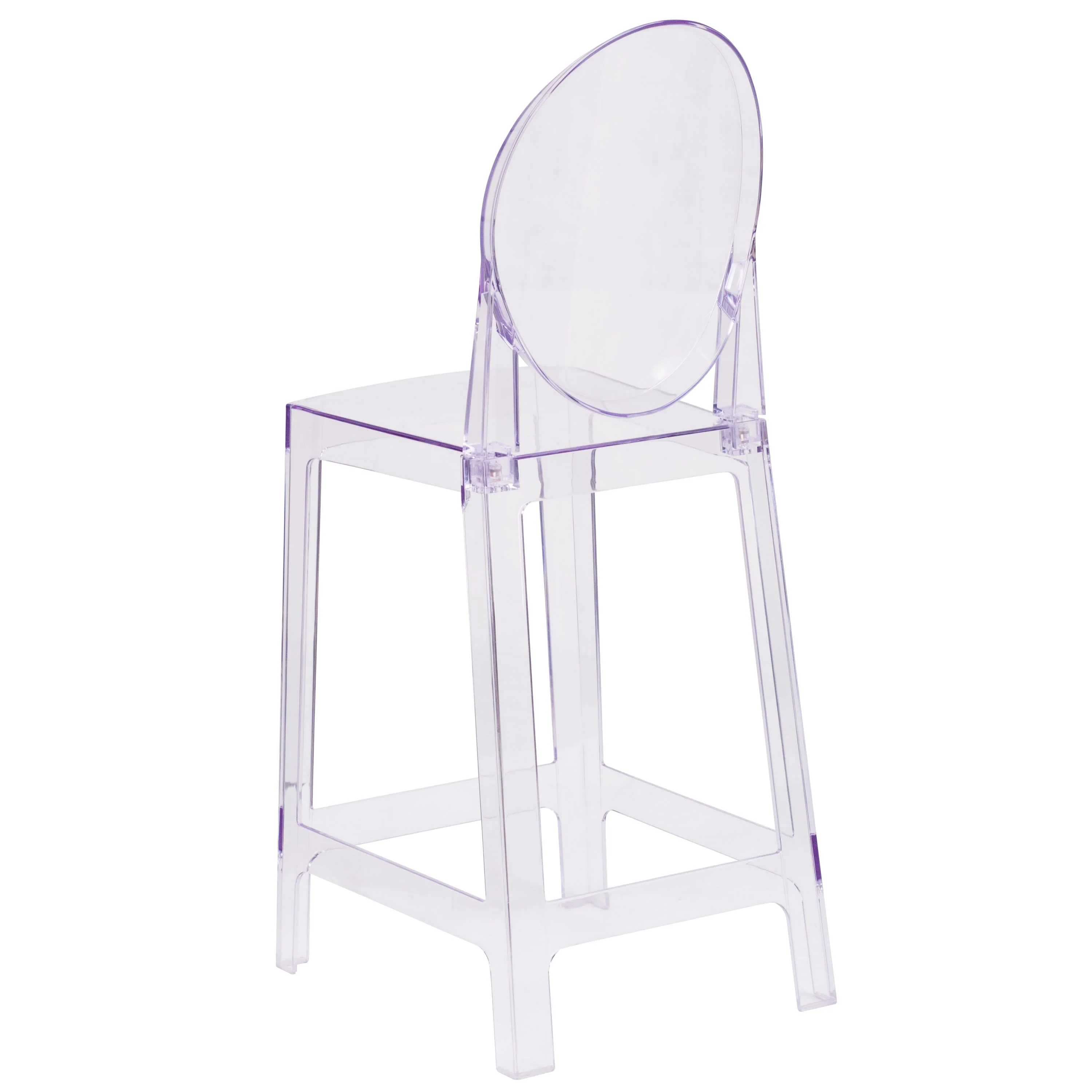 Ghost Counter Stool in Transparent Crystal with Oval Back - Image 7