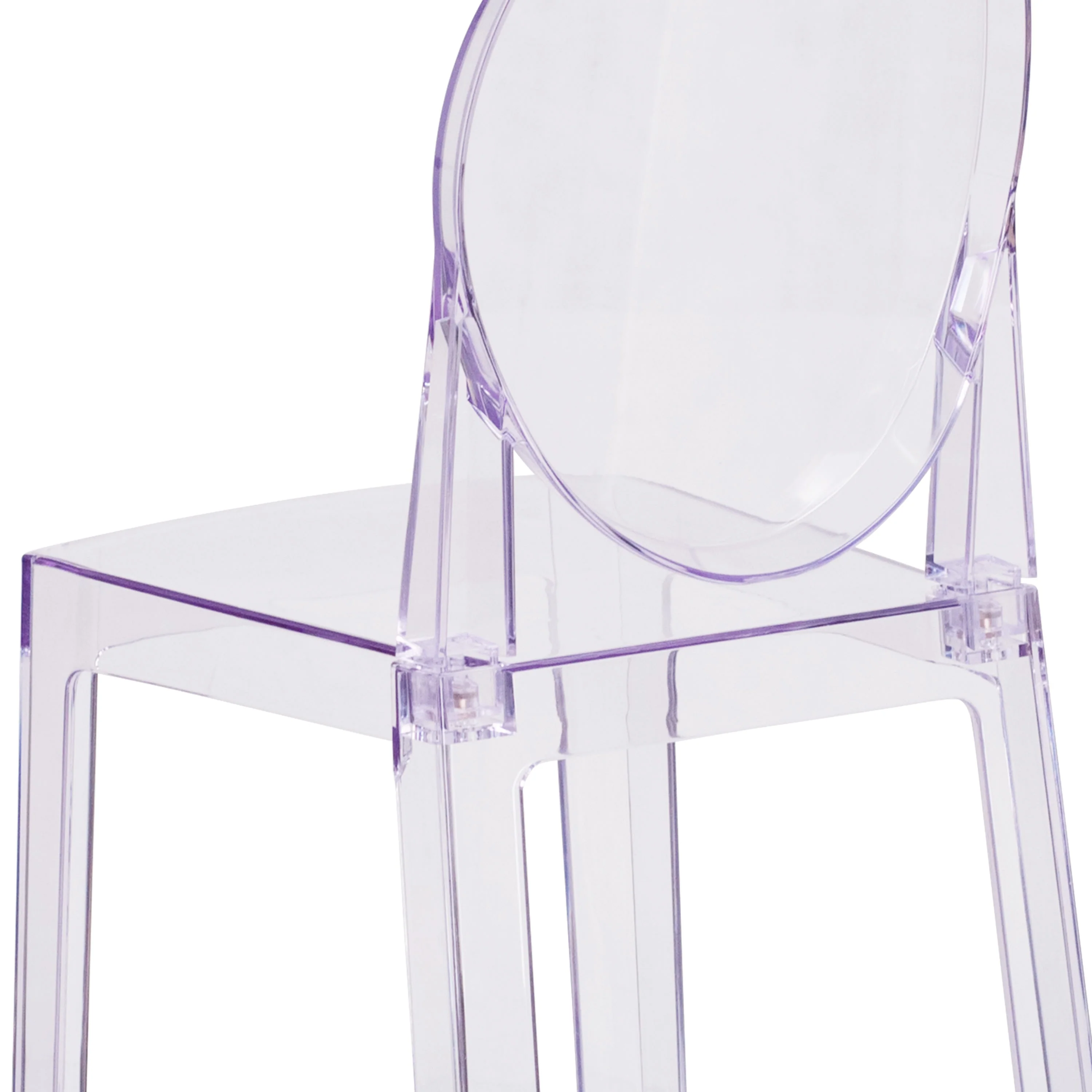 Ghost Counter Stool in Transparent Crystal with Oval Back - Image 8