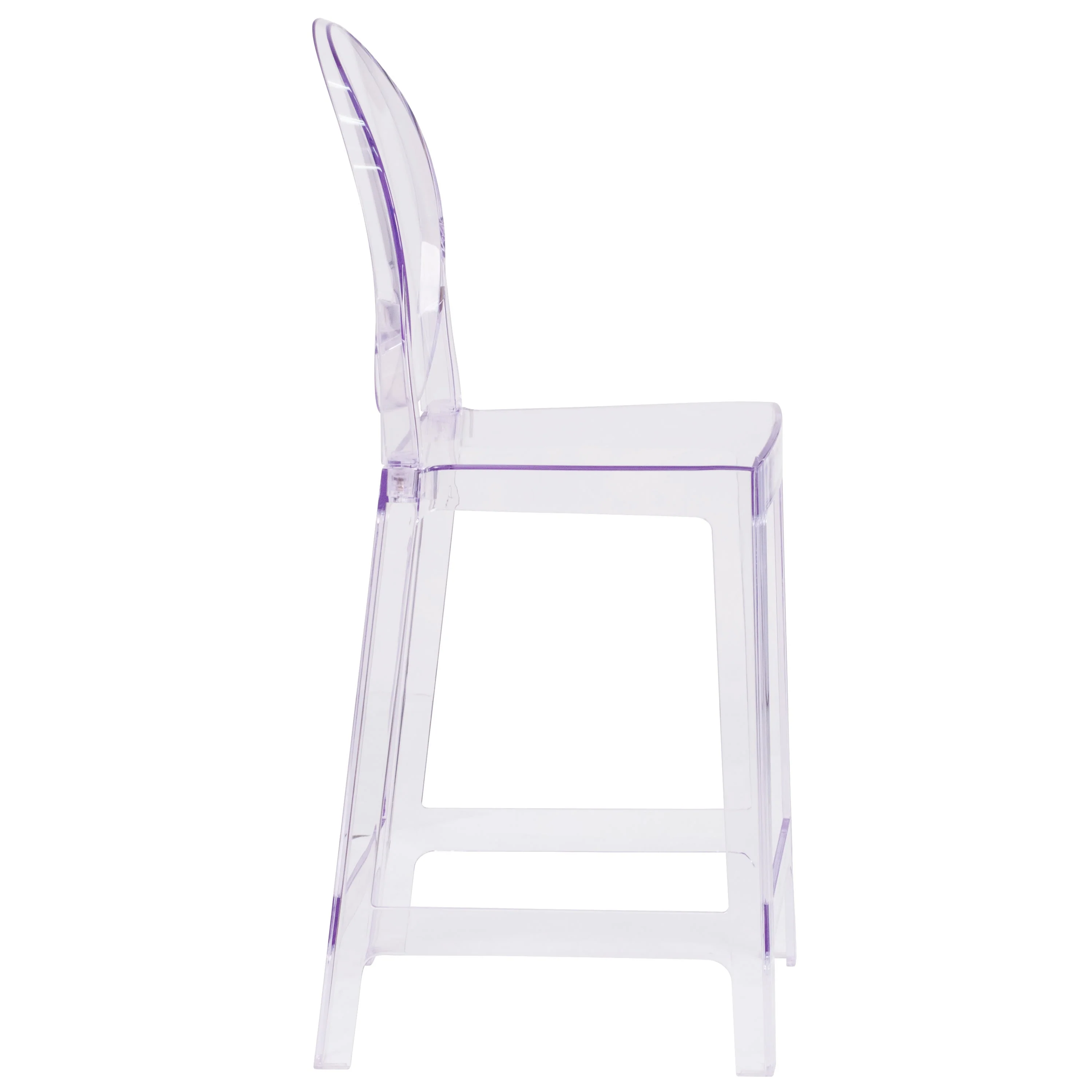 Ghost Counter Stool in Transparent Crystal with Oval Back - Image 9